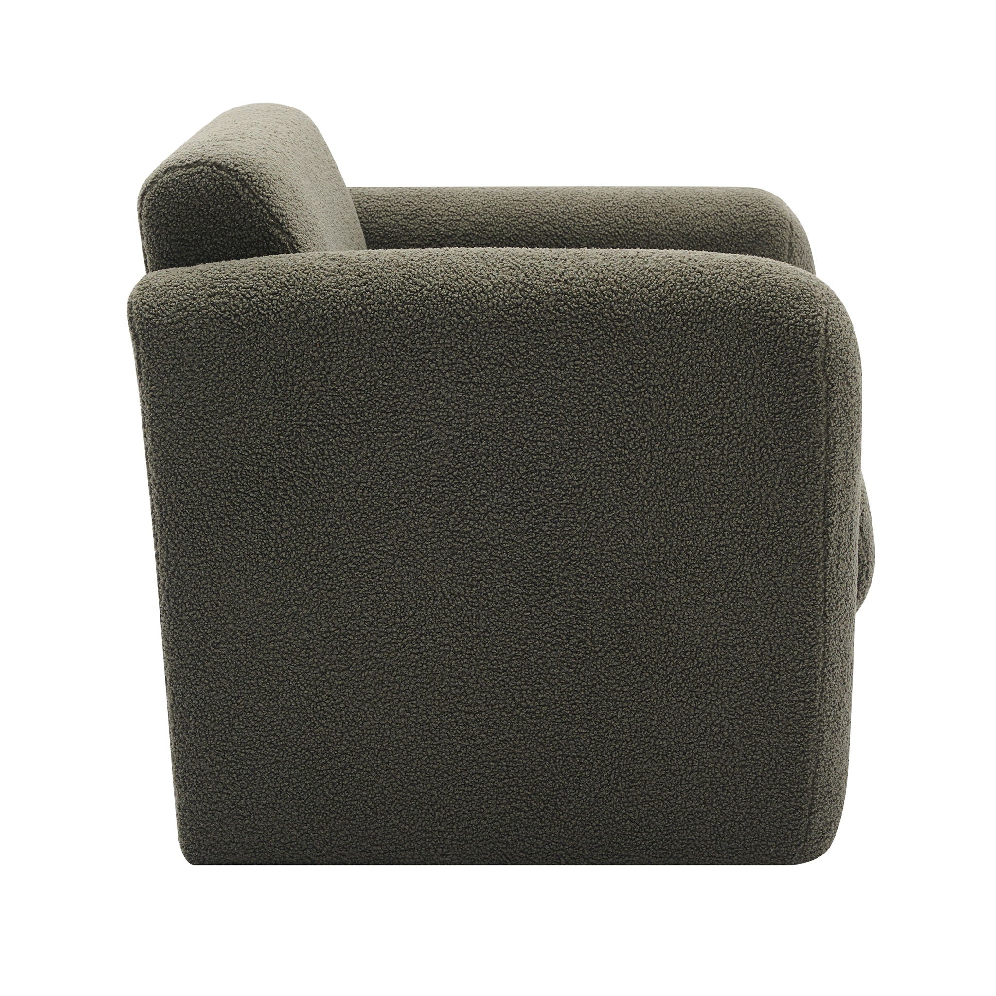 Modern Accent Chair Lambskin Sherpa Fabric Upholstered Comfy With Pillow - Best Buy Furniture