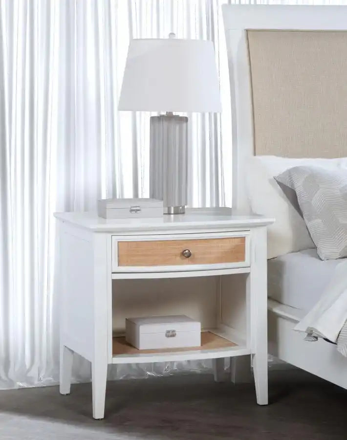 Bexhill - 1-Drawer Nightstand Bedside Table - White - Best Buy Furniture