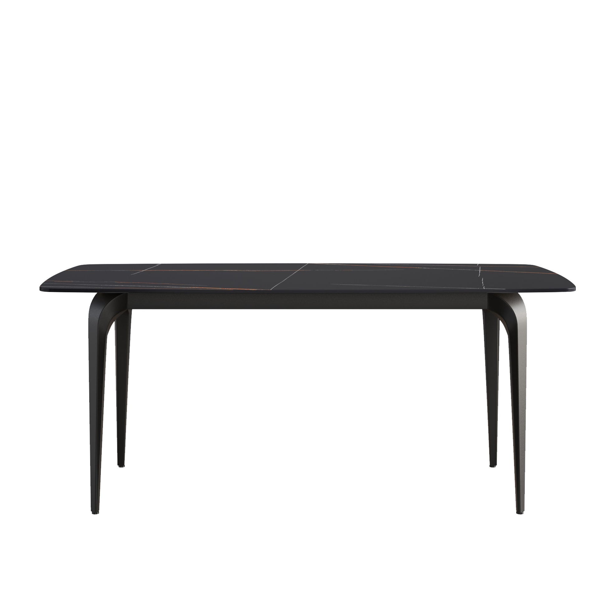 70.87" Modern Artificial Stone Curved Metal Leg Dining Table, Can Accommodate 6-8 People - Best Buy Furniture