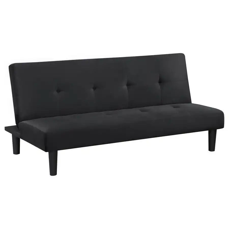 Stanford - Upholstered Tufted Convertible Sofa Bed - Black - Best Buy Furniture