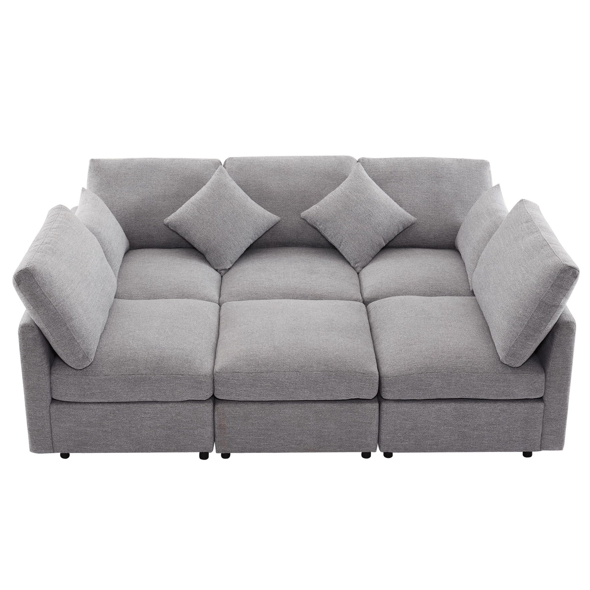 Sectional Sofa Modular Sofa U - Shaped Sofa Couch Sofa Bed L - Shaped Sofa With A Movable Ottoman And Two USB Ports For Living Room - Best Buy Furniture