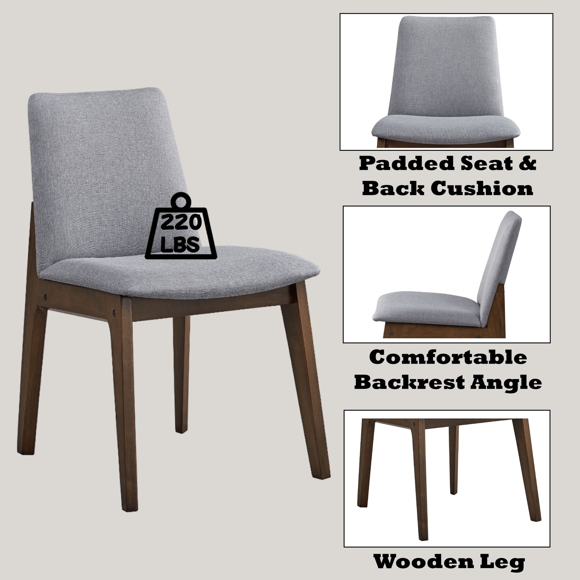 Kaela - 7 Pieces Dining Room Set - Walnut / Light Gray - Best Buy Furniture