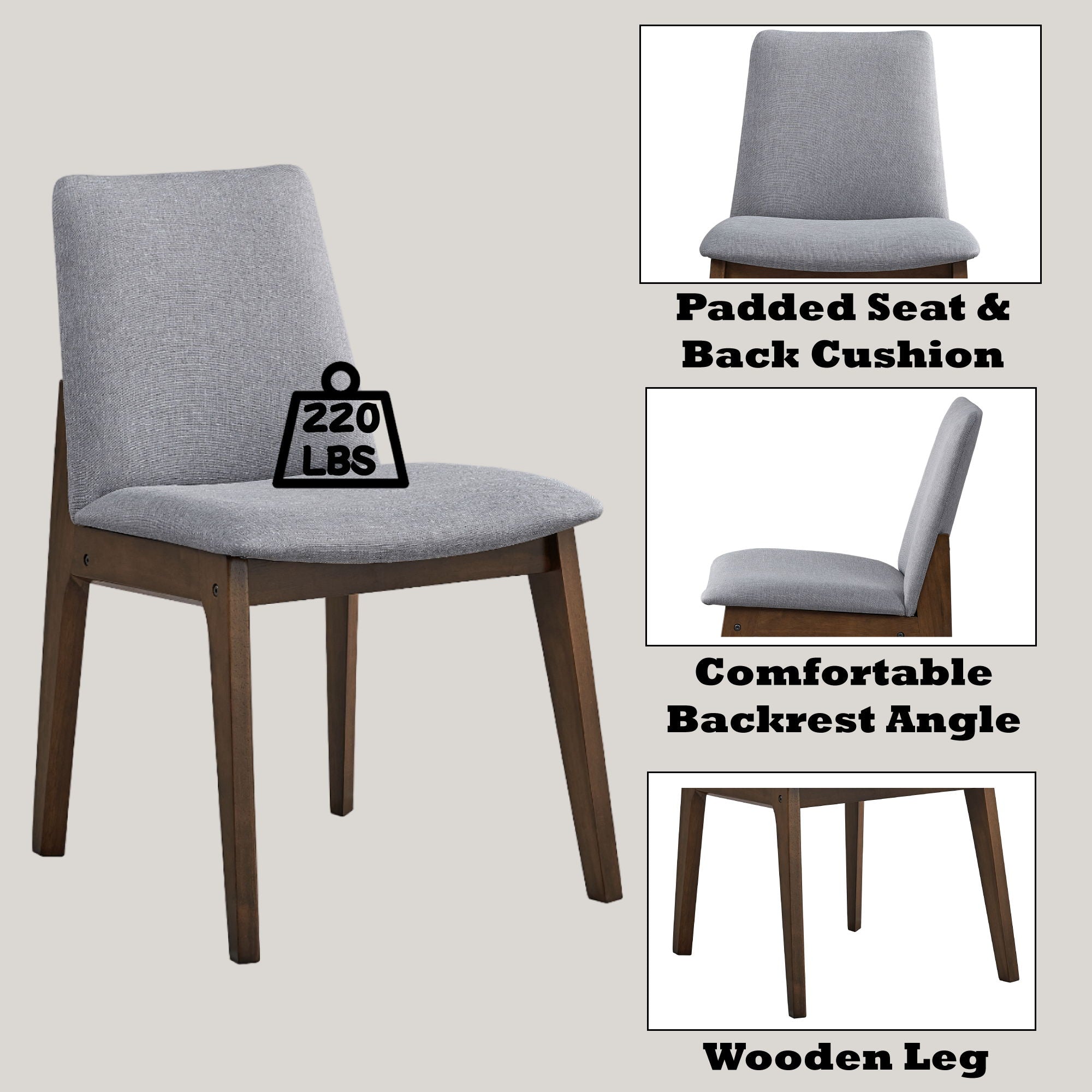 Kaela - 7 Pieces Dining Room Set - Walnut / Light Gray - Best Buy Furniture