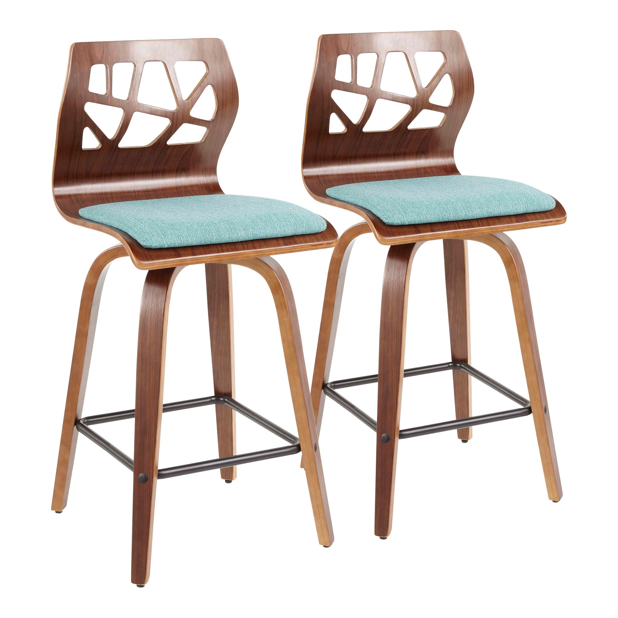 Folia - Mid Century Modern Fixed Height Counter Stool With Swivel (Set of 2) - Best Buy Furniture