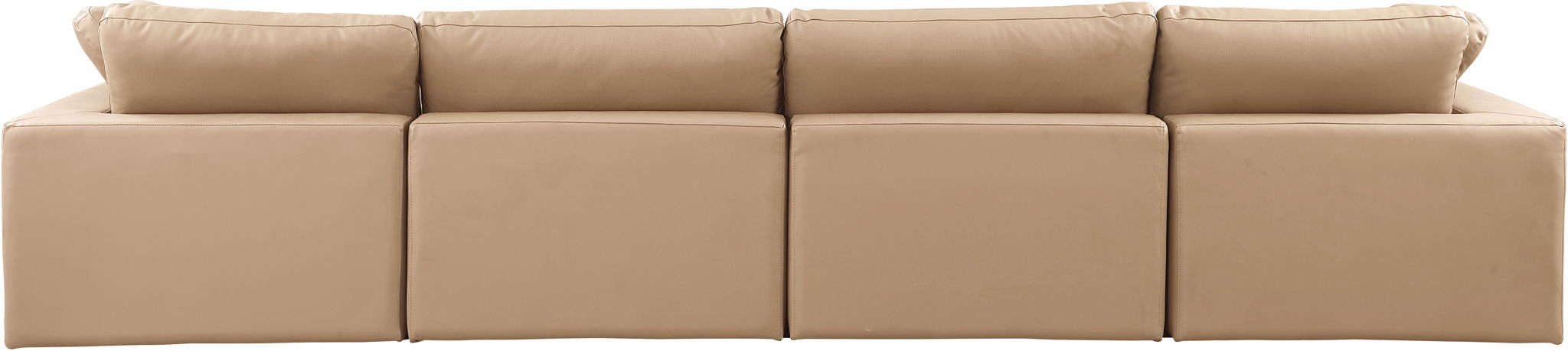 Comfy - Faux Leather Modular Sofa 4 Pieces - Tan - Best Buy Furniture