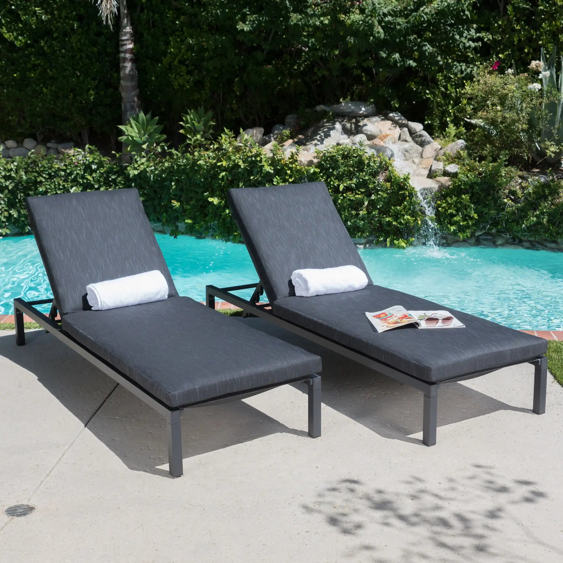 NAVAN CHAISE LOUNGE - DARK GREY SET OF 2 - Best Buy Furniture