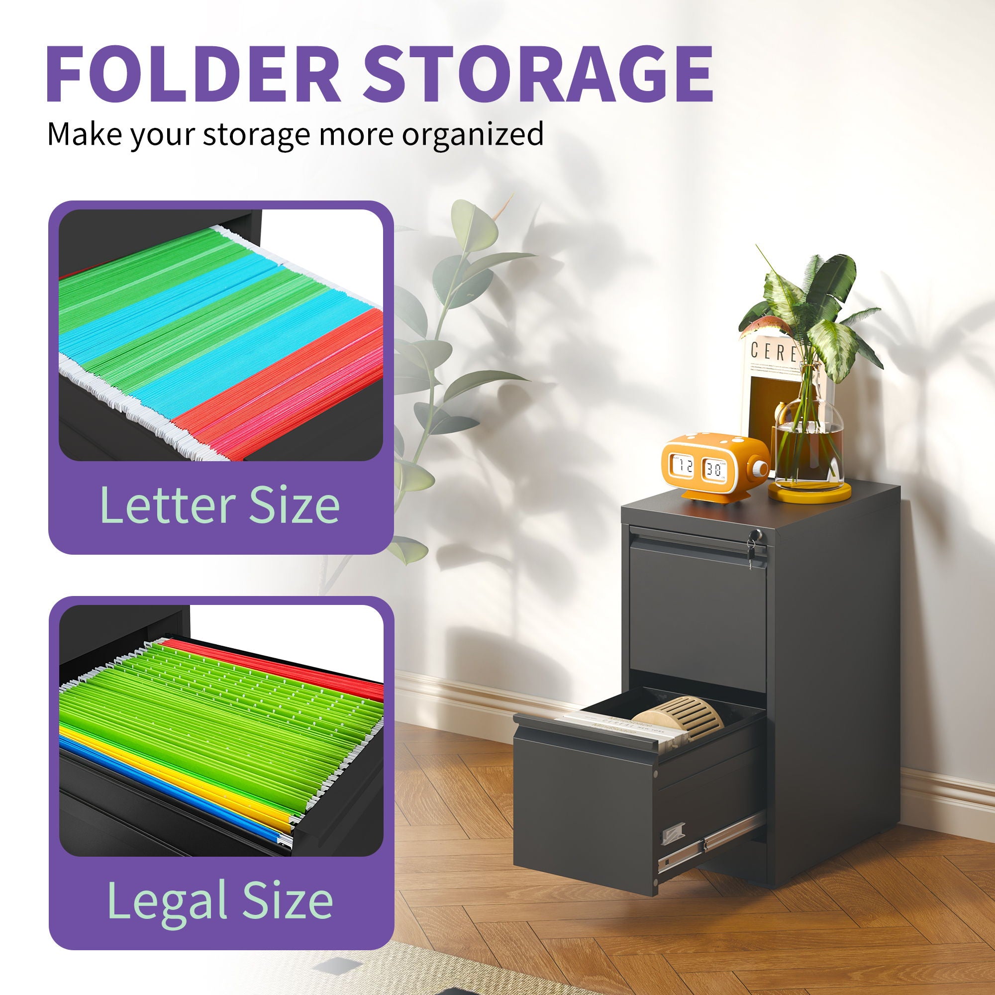 Steel Drawer Vertical File Cabinet With Lock For A4 Legal / Letter Size - Best Buy Furniture