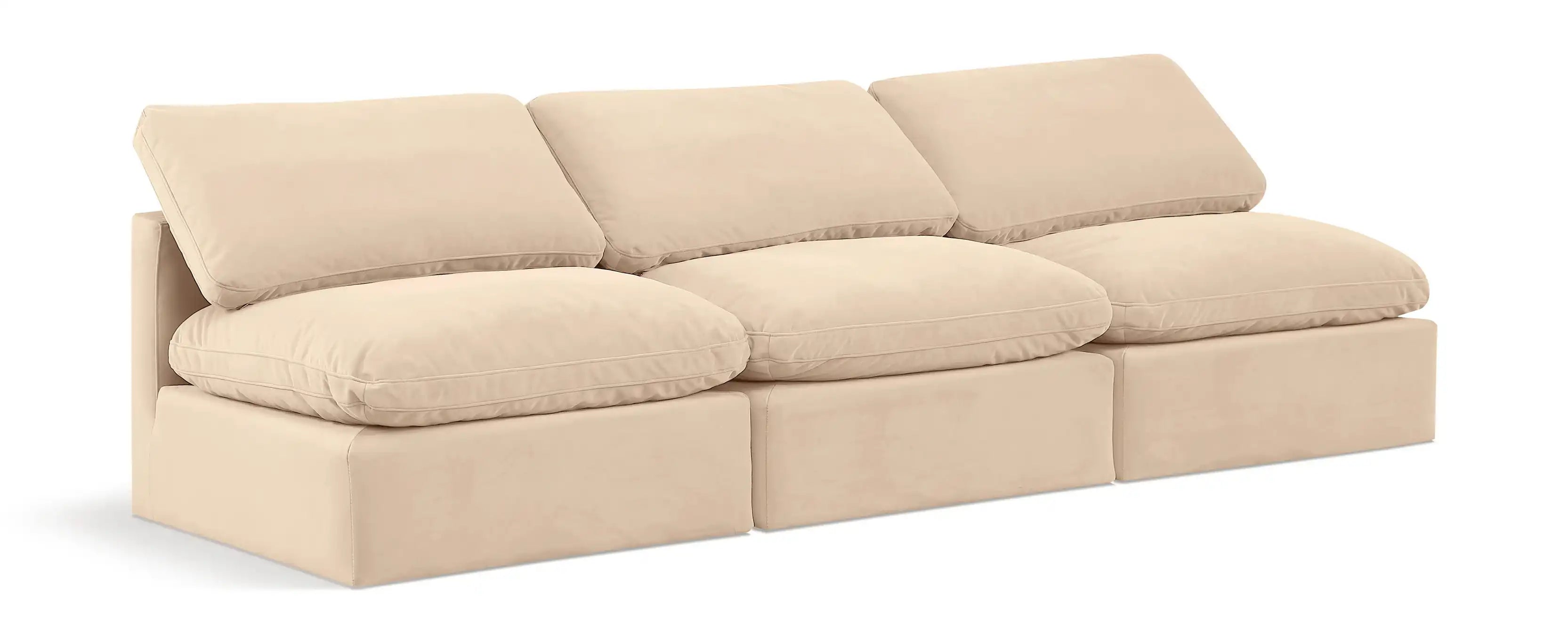 Indulge - Velvet 3 Seat Modular Armless Sofa - Best Buy Furniture