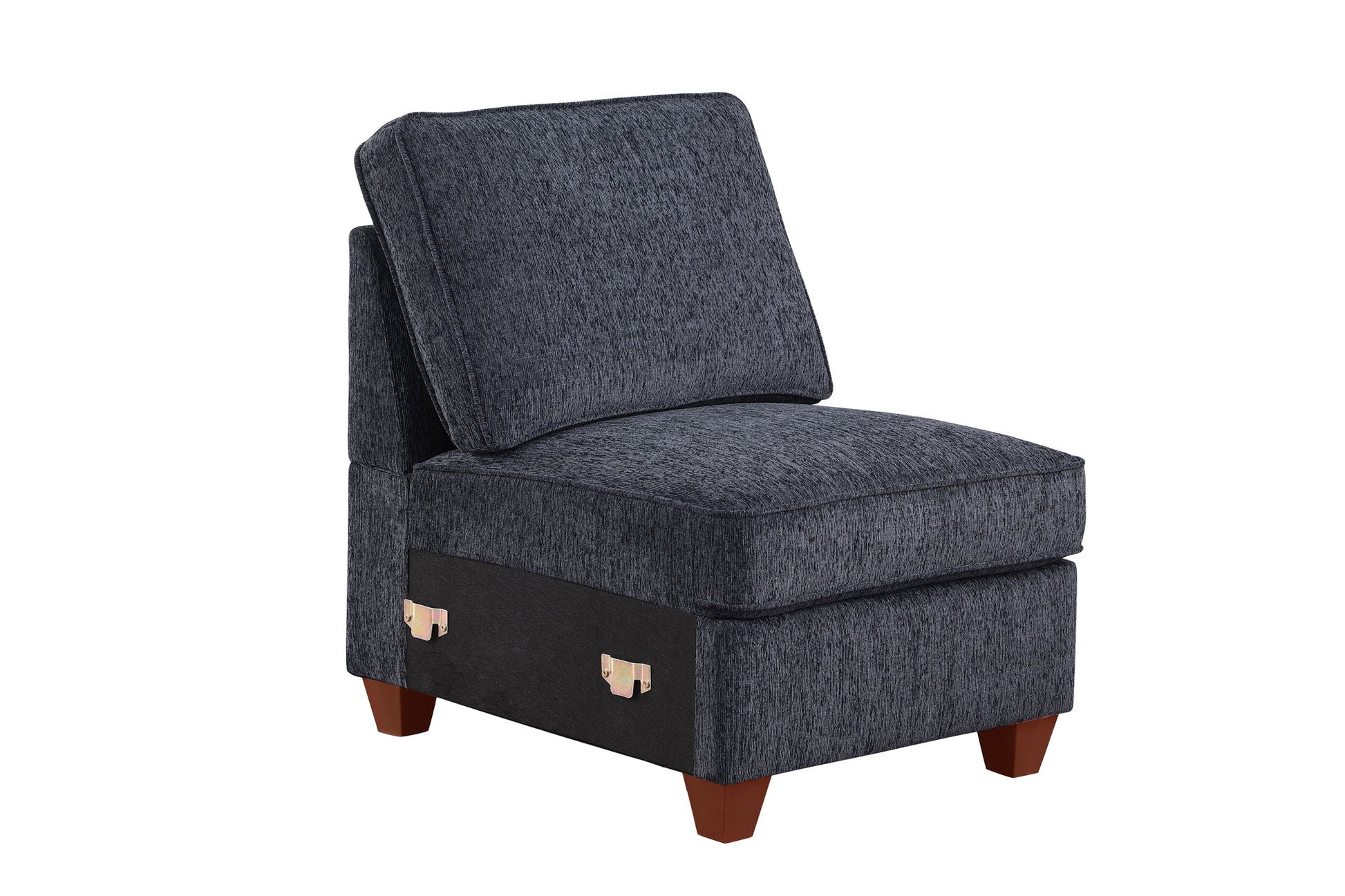 Gina - Sectional Sofa With Ottoman - Black - Best Buy Furniture