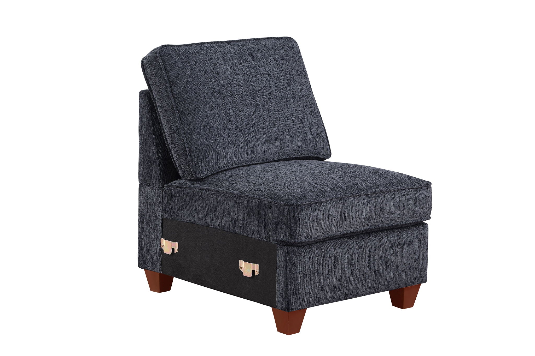 Gina - Sectional Sofa With Ottoman - Black - Best Buy Furniture