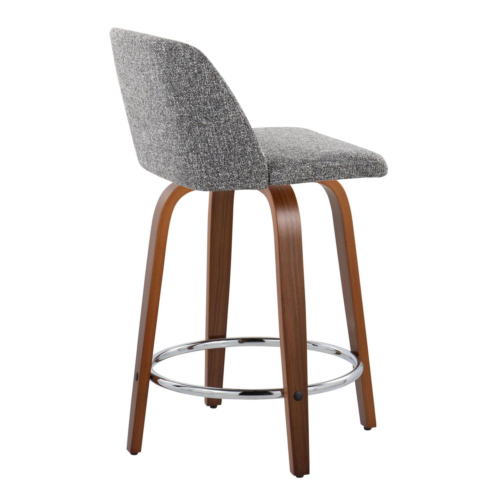 Toriano - Mid Century Modern Fixed Height Counter Stool With Swivel With Round Footrest (Set of 2) - Best Buy Furniture