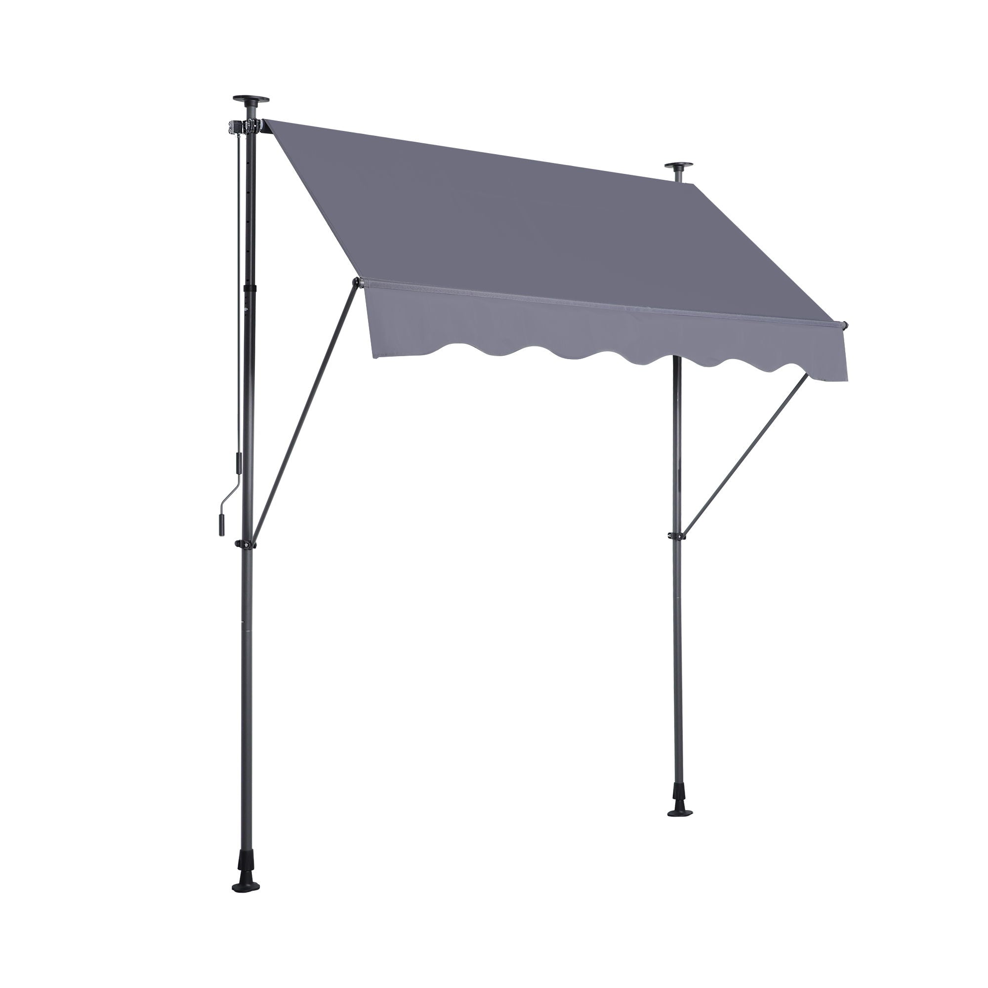 Manual Retractable Patio Awning, UV Resistant Polyester Sun Shade With No Drill Installation - Best Buy Furniture