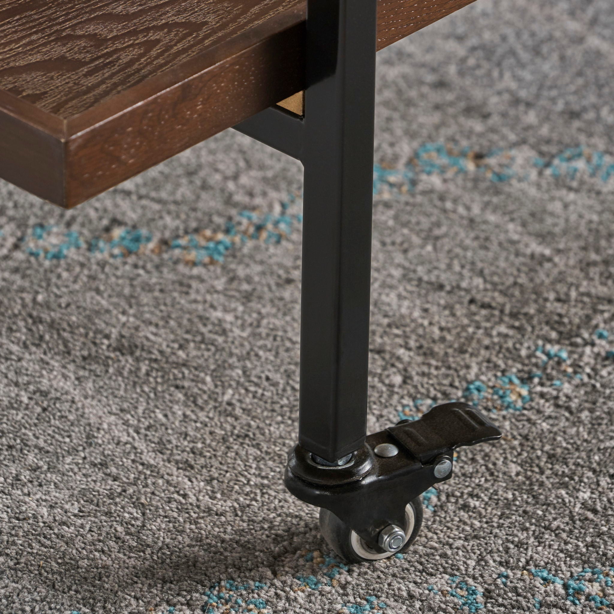 Modern Industrial Bar Cart With Shelving And Casters - Best Buy Furniture