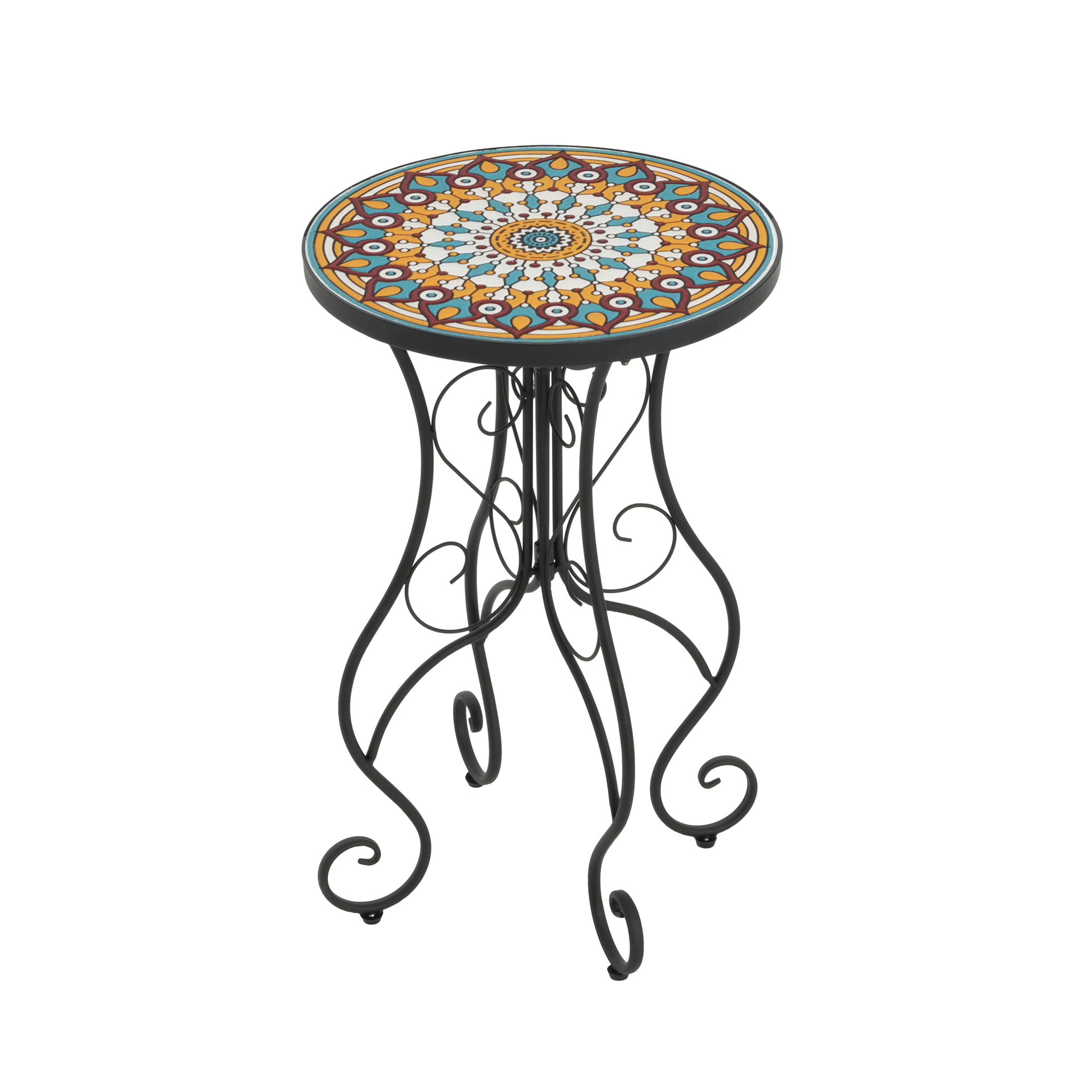 Colorful Outdoor Side Table With Ceramic Tile Top - Best Buy Furniture