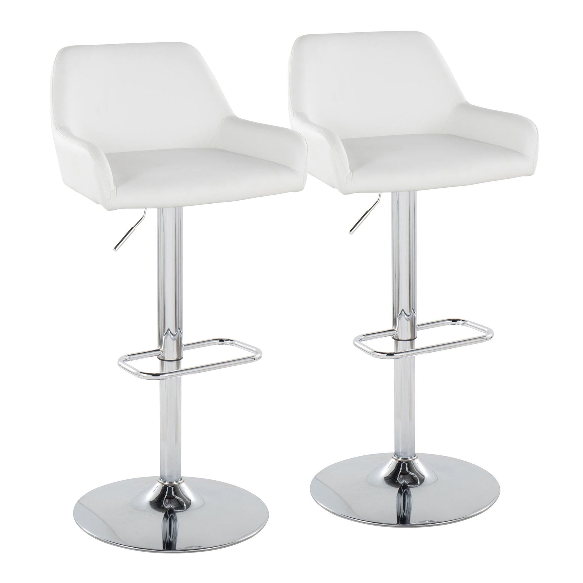 Daniella - Contemporary Adjustable Barstool With Swivel With Rounded Rectangle Footrest (Set of 2) - Best Buy Furniture