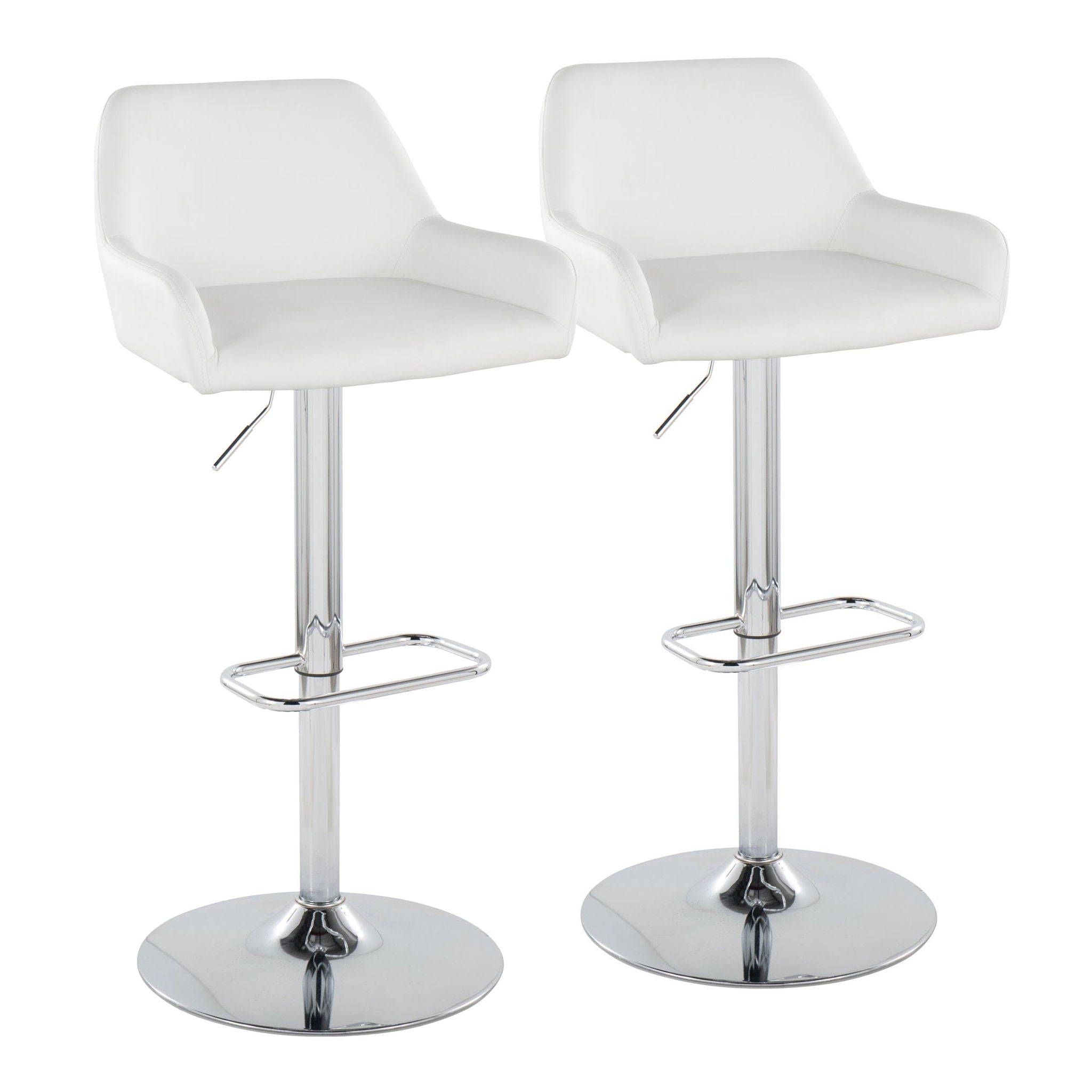Daniella - Contemporary Adjustable Barstool With Swivel With Rounded Rectangle Footrest (Set of 2) - Best Buy Furniture