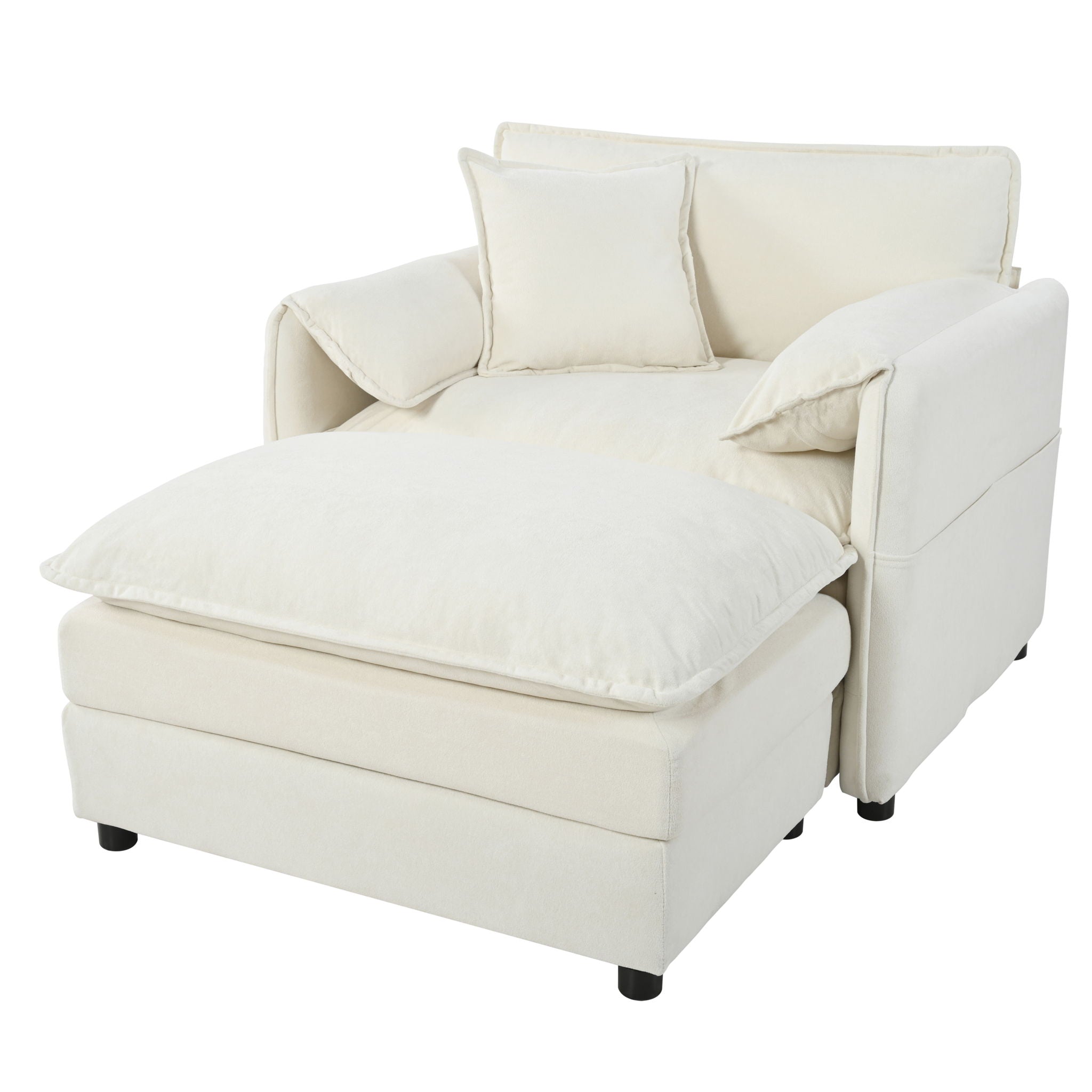 Oversized Chair With Movable Ottoman, Soft Upholstered Lounge Chair - Best Buy Furniture