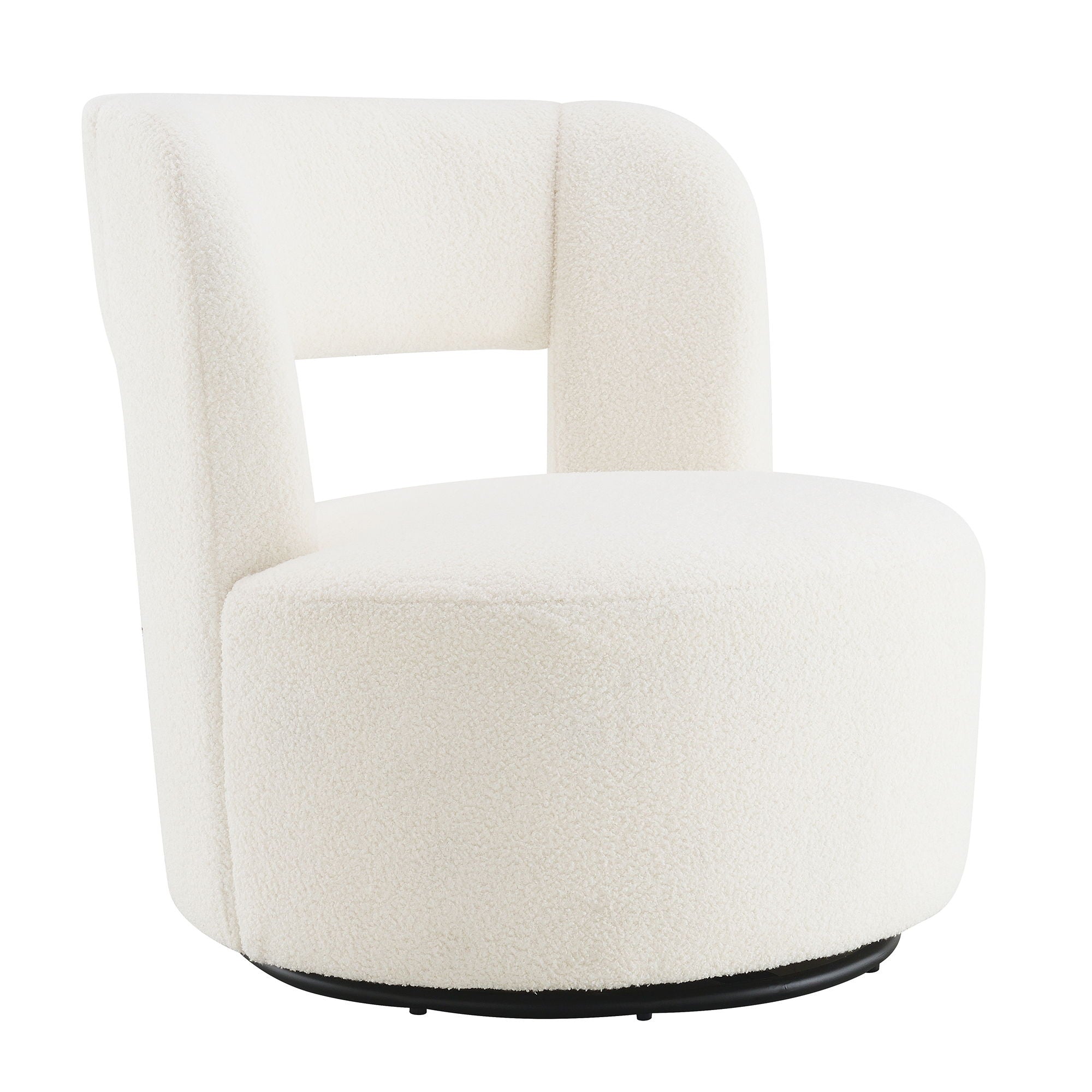 Swivel Comfy Round Barrel Chair With Soft Teddy Fabric For Living Room - Best Buy Furniture