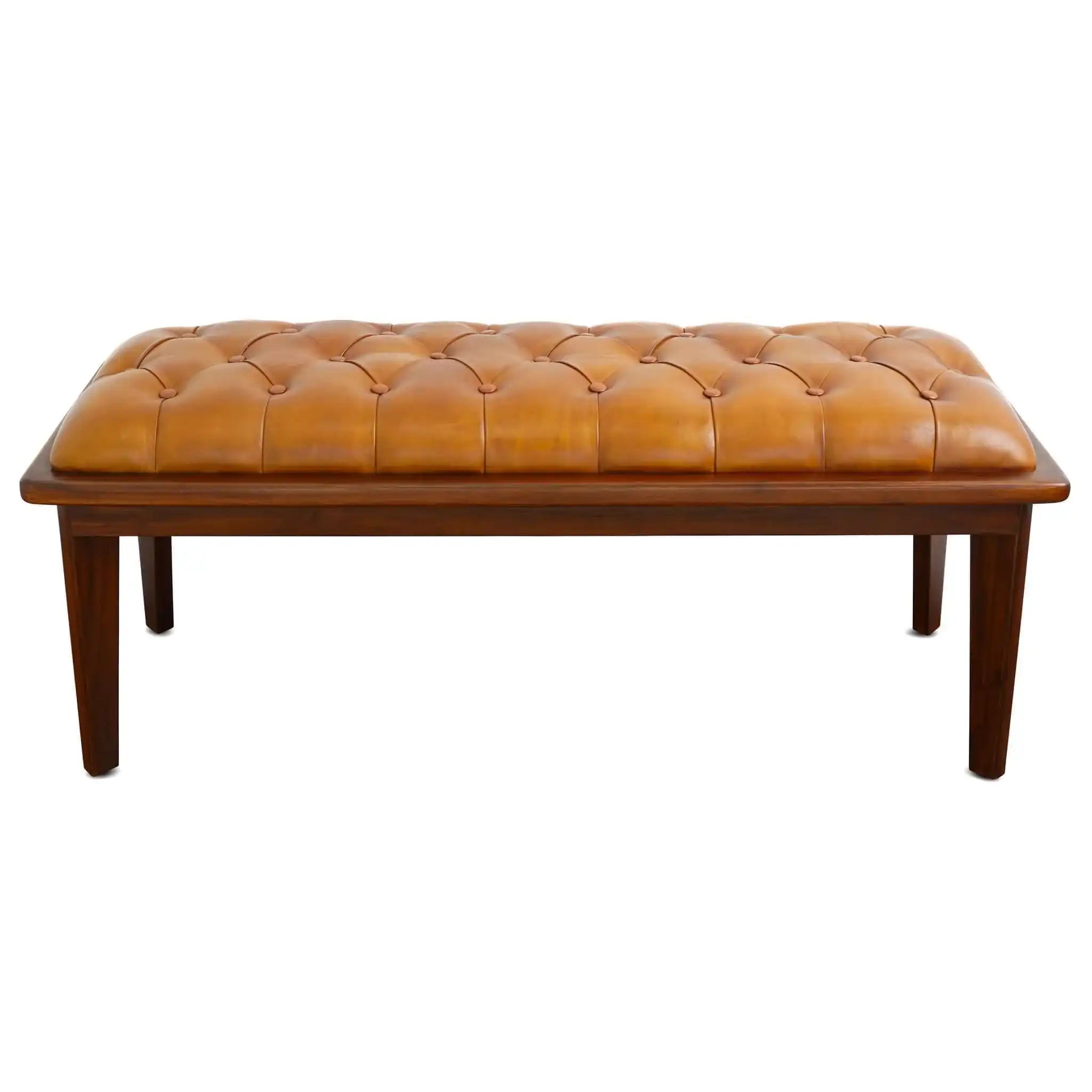 Arden - Bench With Buttons - Brown / Rustic / Tan - Best Buy Furniture