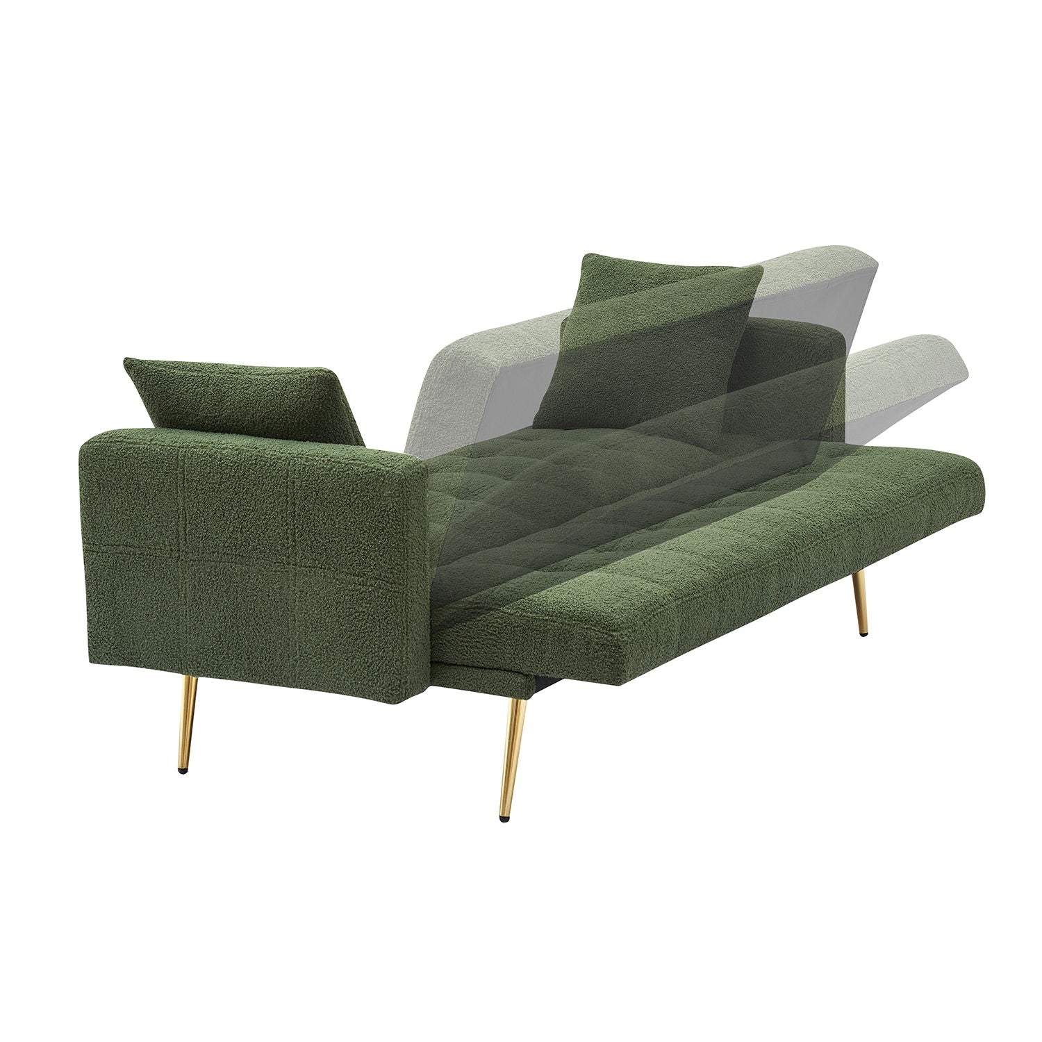 Teddy Fleece Sofa Bed With Luxurious Throw Pillows - Best Buy Furniture