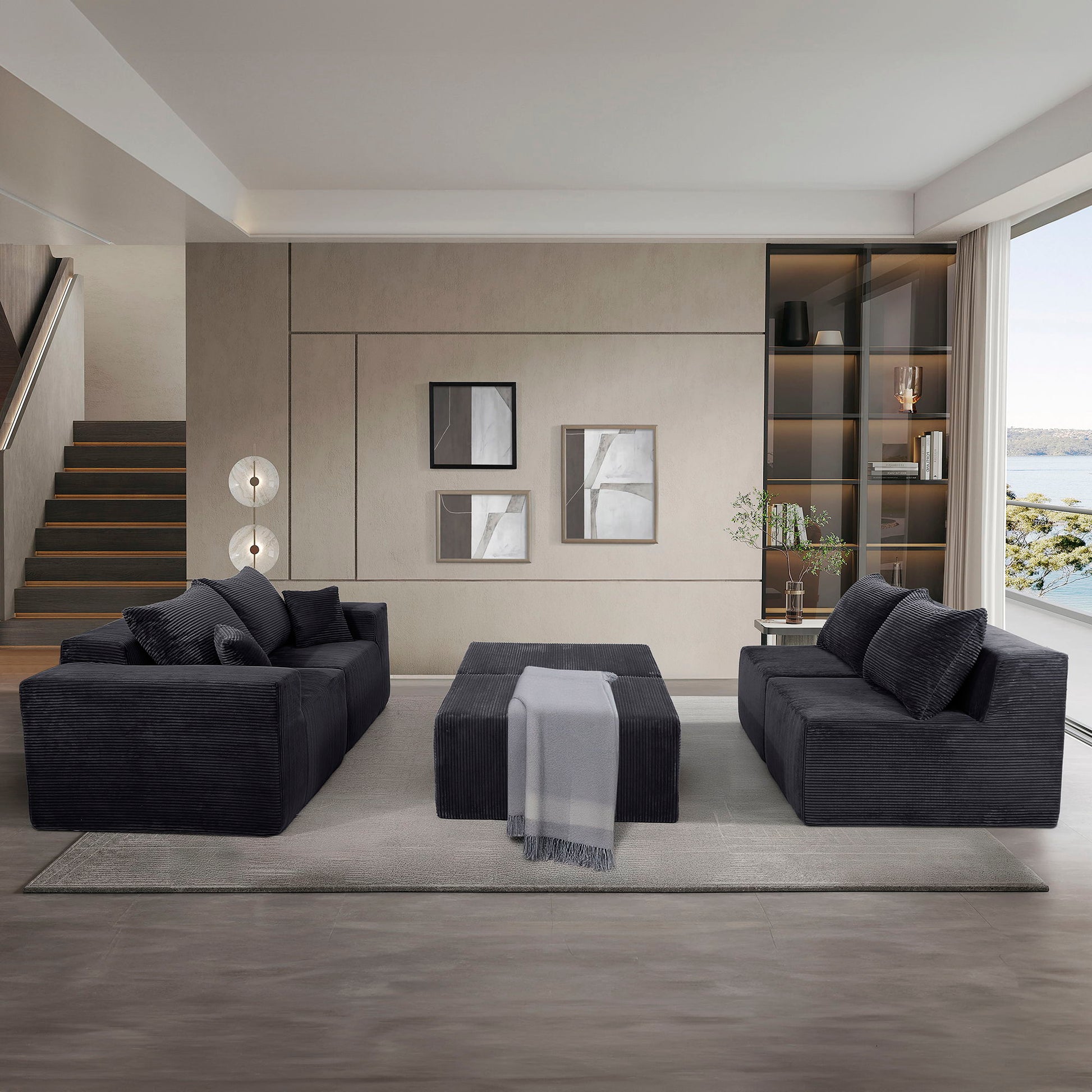 Modular Sectional Sofa, Convertible Couch With Chaise Corduroy - Best Buy Furniture