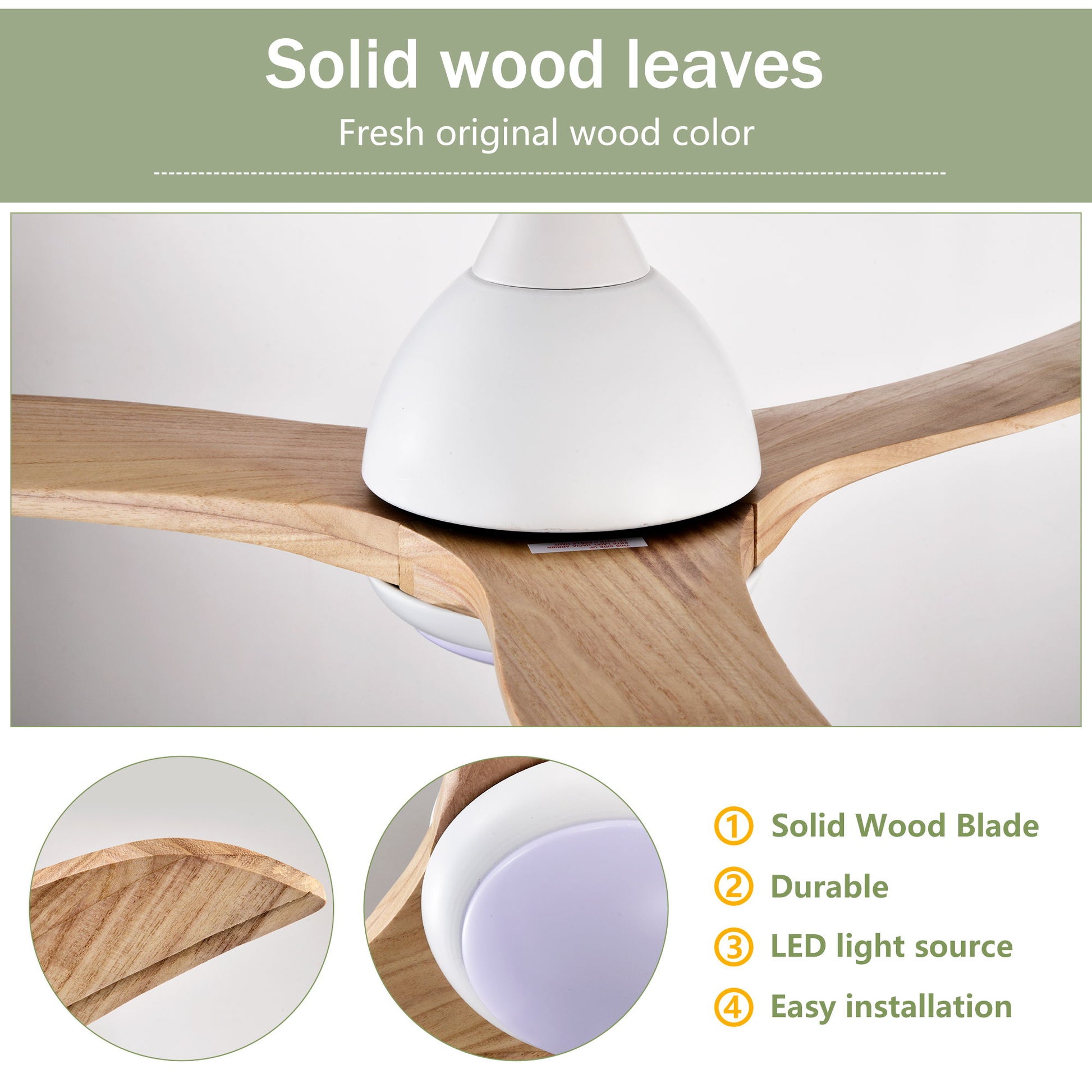 Indoor Outdoor Ceiling Fan With Light With Remote Control, Noiseless Reversible Motor, 6 Speed, 3 Color - Best Buy Furniture