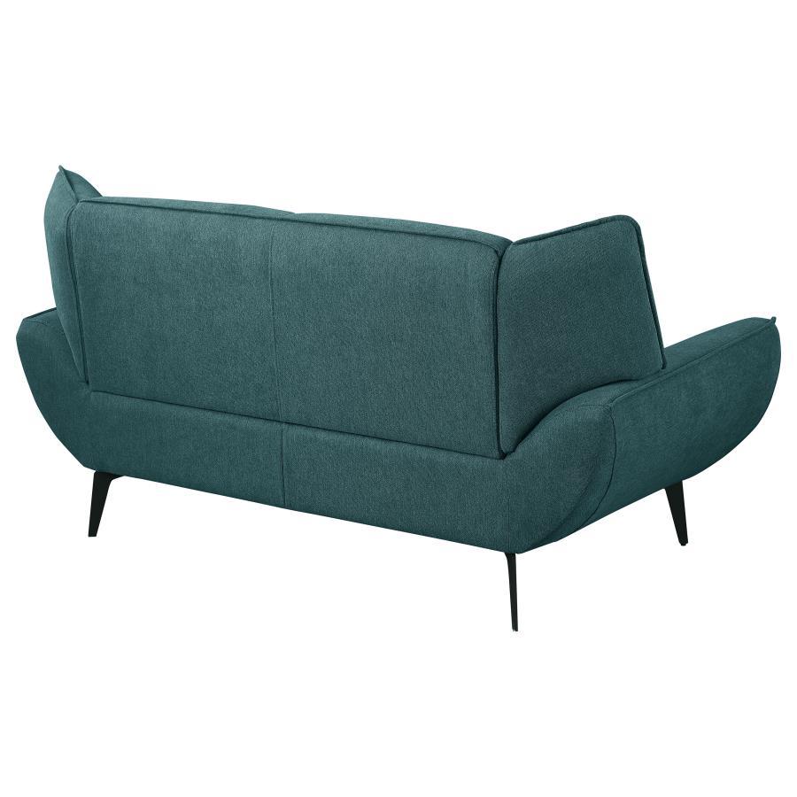 Acton - Upholstered Flared Arm Loveseat - Teal Blue - Best Buy Furniture