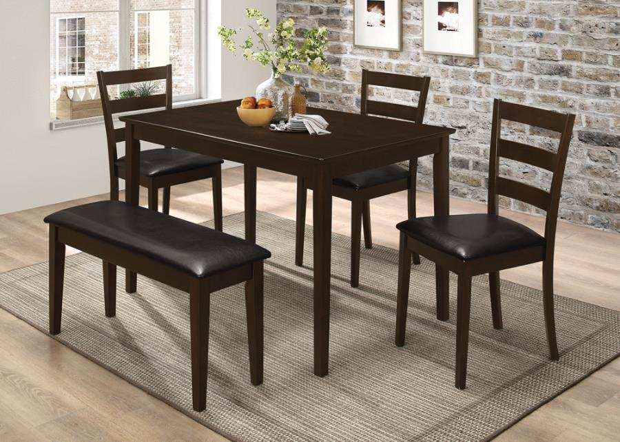 Guillen - 5 Piece Rectangular Dining Table Set - Cappuccino - Best Buy Furniture