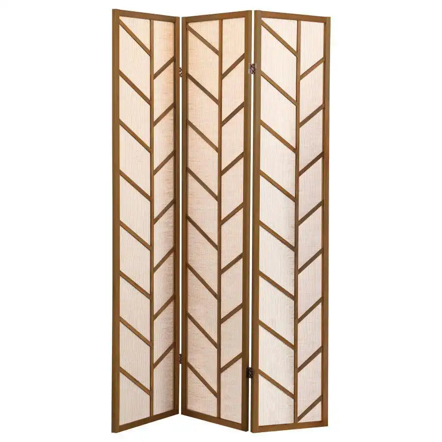 Mila - 3-Panel Room Divider Folding Shoji Screen - Walnut - Best Buy Furniture