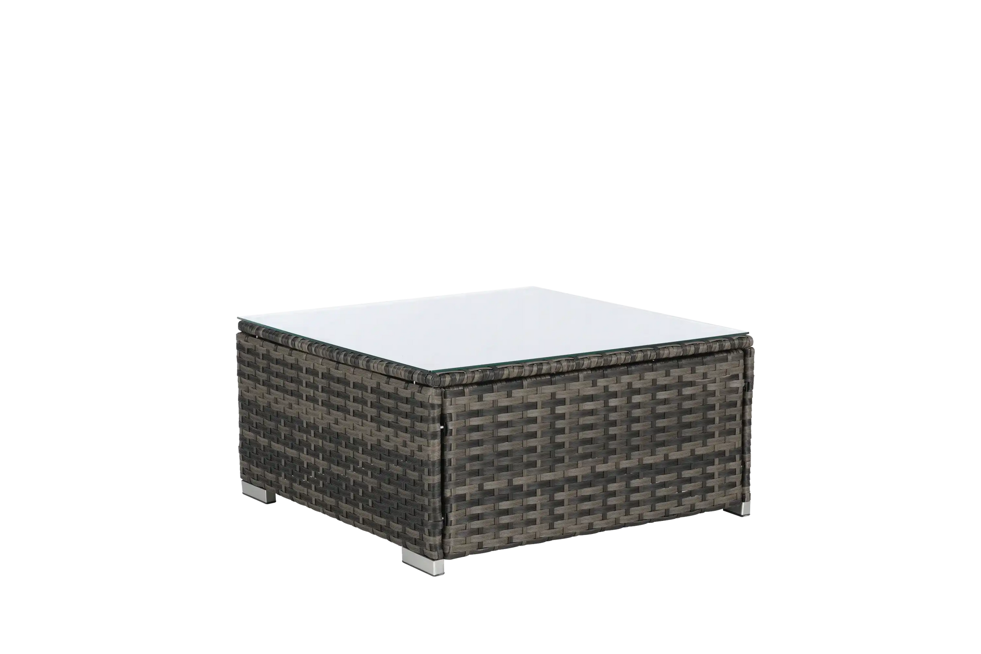 8 Piece L- Shaped Outdoor Patio Sofa Set with Ottoman & Glass Top Table - Best Buy Furniture