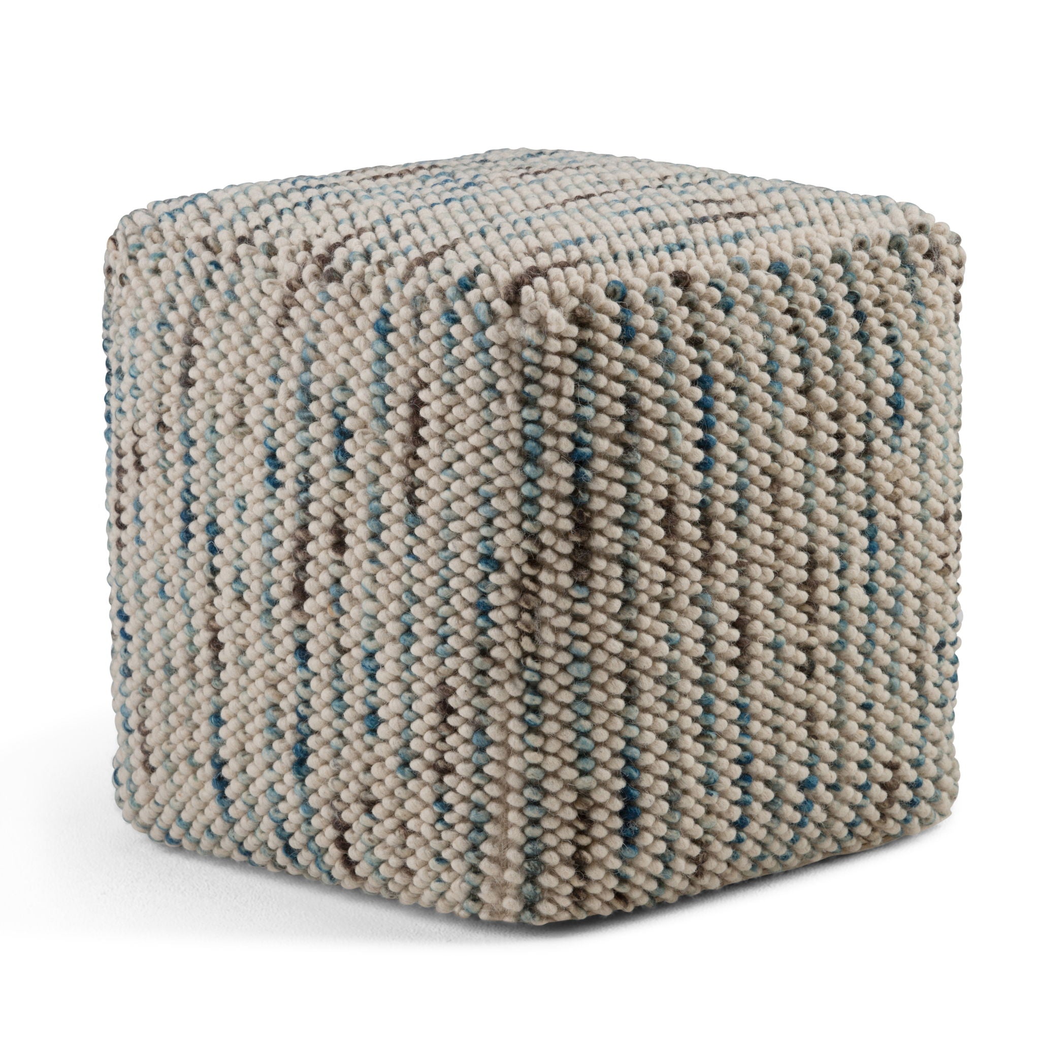 Zoey - Handcrafted Woven Cube Pouf - Best Buy Furniture