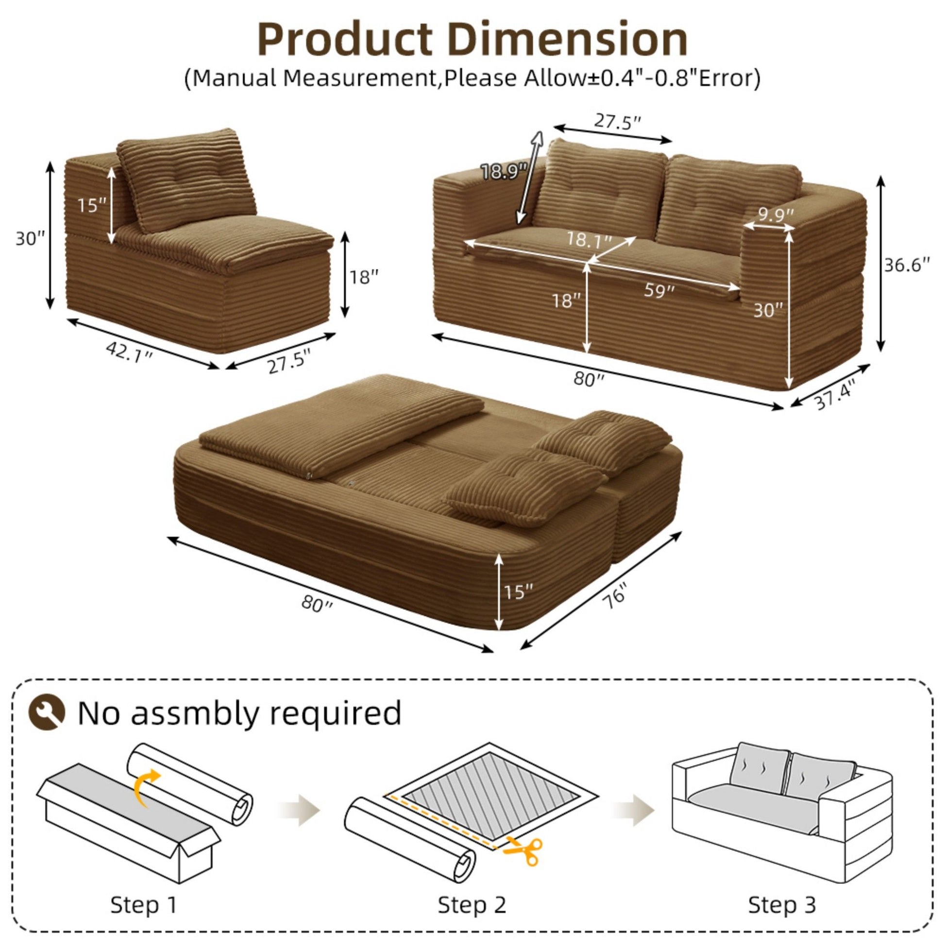 Multi Functional Sectional Sofa Bed With Independent Chaise Lounge And Functional Blanket - Best Buy Furniture