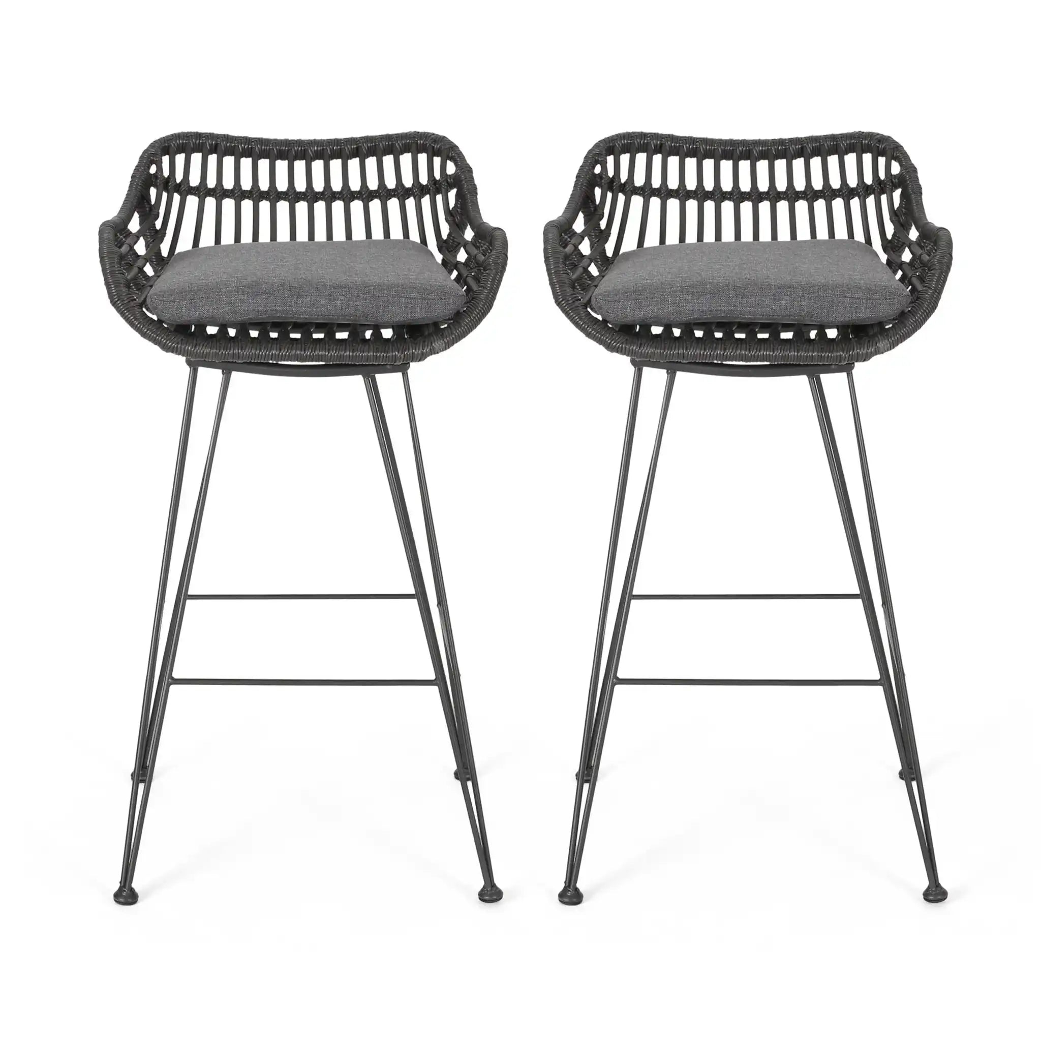 Outdoor Rattan Bar Chair With Metal Legs - Best Buy Furniture