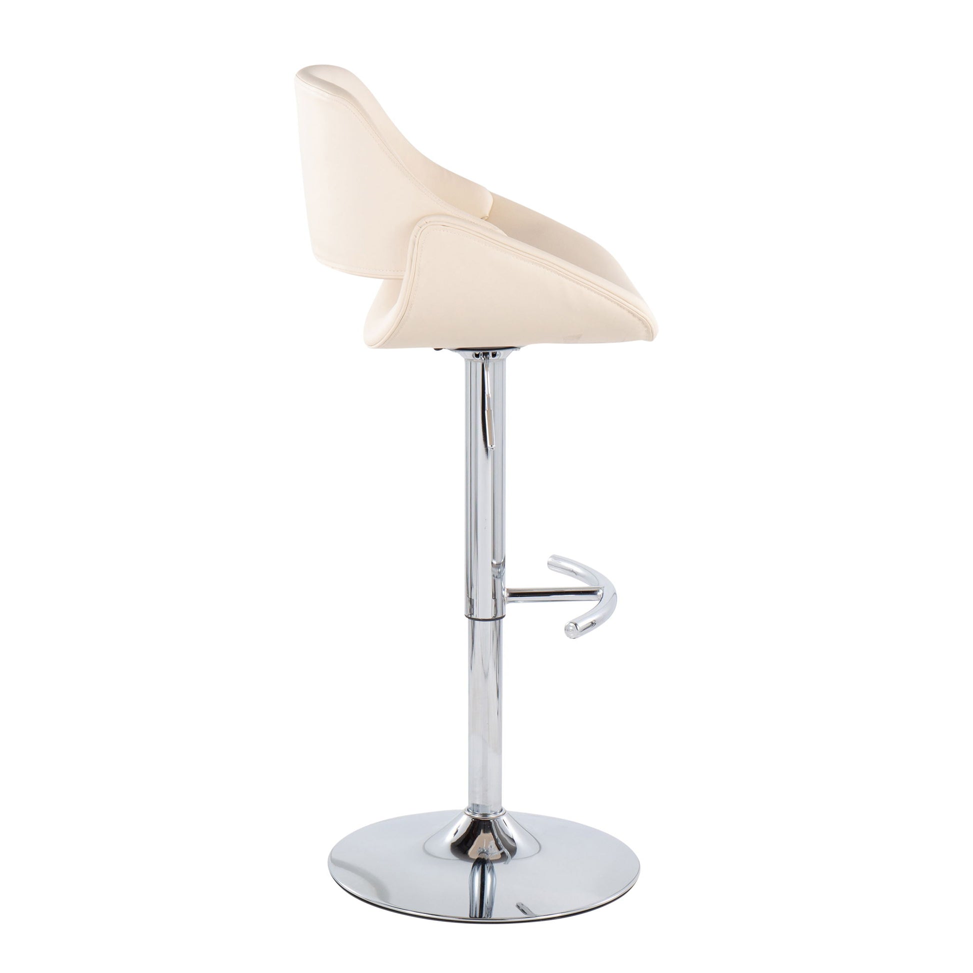 Fabrico - Contemporary Adjustable Bar Stool With Rounded T Footrest (Set of 2) - Best Buy Furniture
