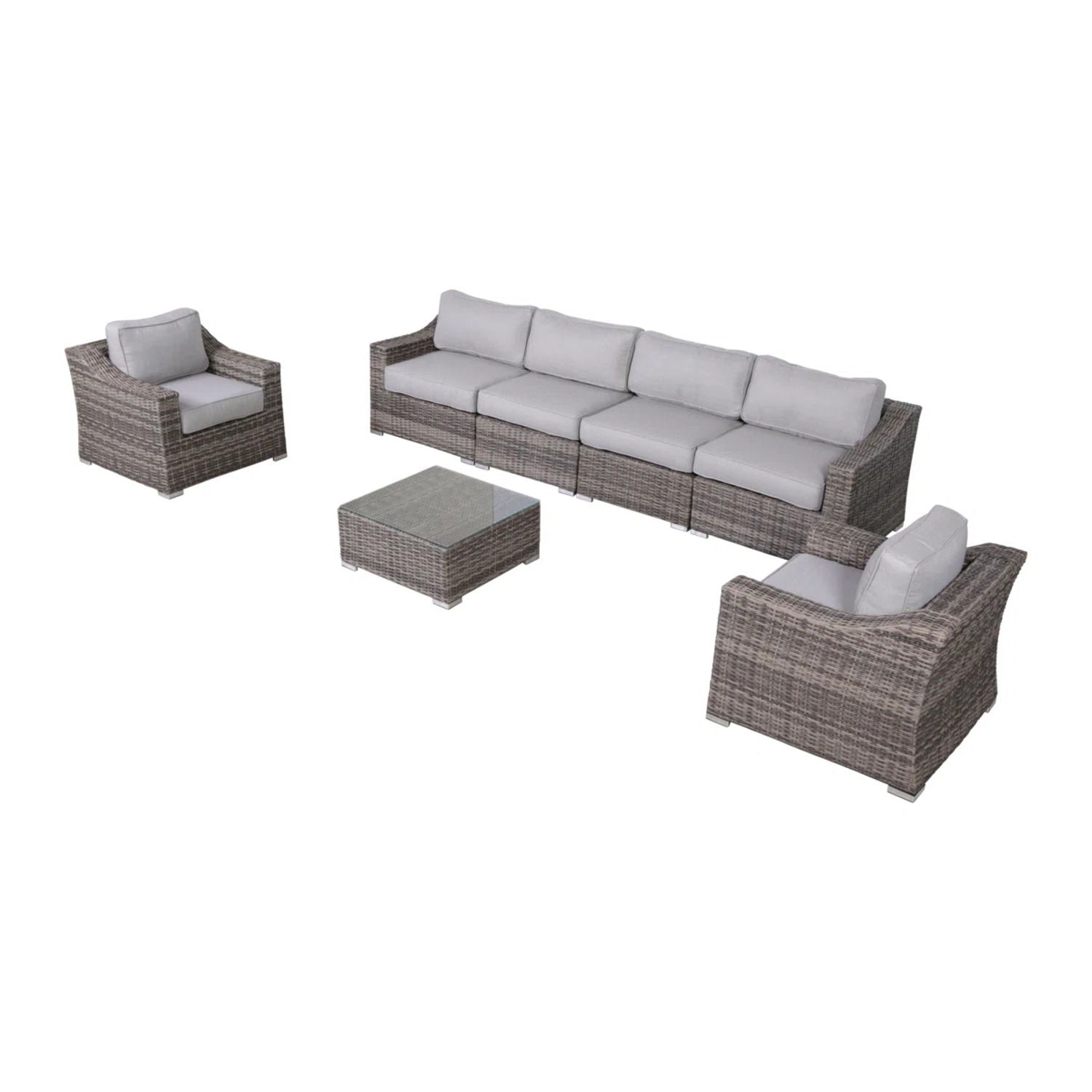 Outdoor Wicker Conversation Set With Cushions, All Weather - Best Buy Furniture