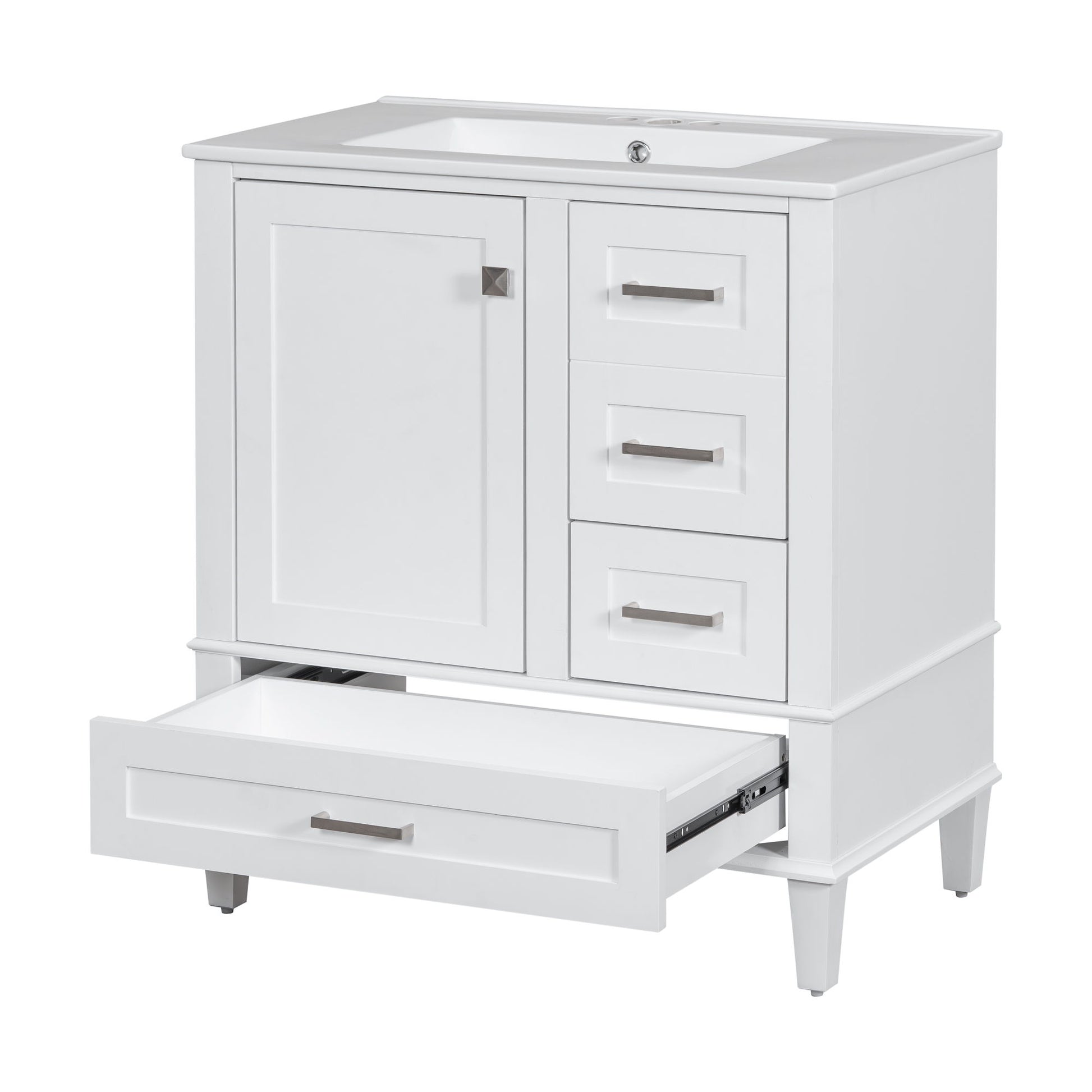 Bathroom Vanity, Modern Bathroom Cabinet With Sink Combo Set, Bathroom Storage Cabinet With A Soft Closing Door And 3 Drawers, Solid Wood Frame - Best Buy Furniture