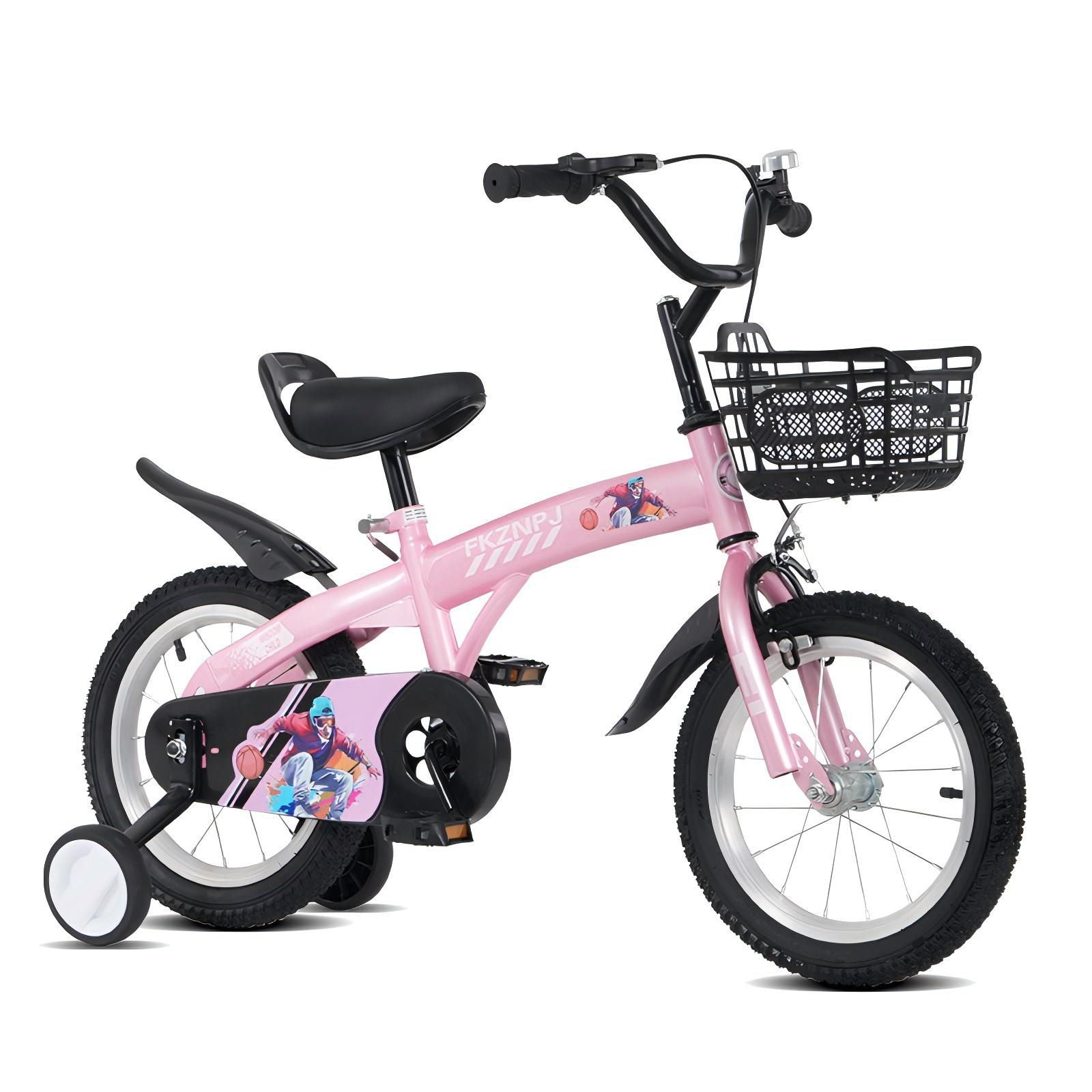 Fkznpj - 16" Sporty Kids Bike With Training Wheels And Stand Adjustable Saddle Suitable For Boys And Girls Aged 4 - 8 Years Tall Height 41 - 46" Available In A Variety Of Colors - Best Buy Furniture