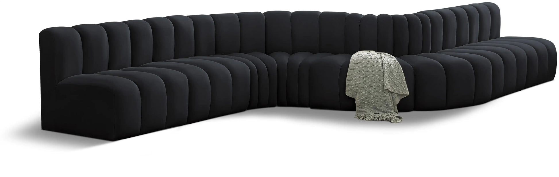 Arc - Velvet 8 Piece Curved Modular Sofa - Best Buy Furniture