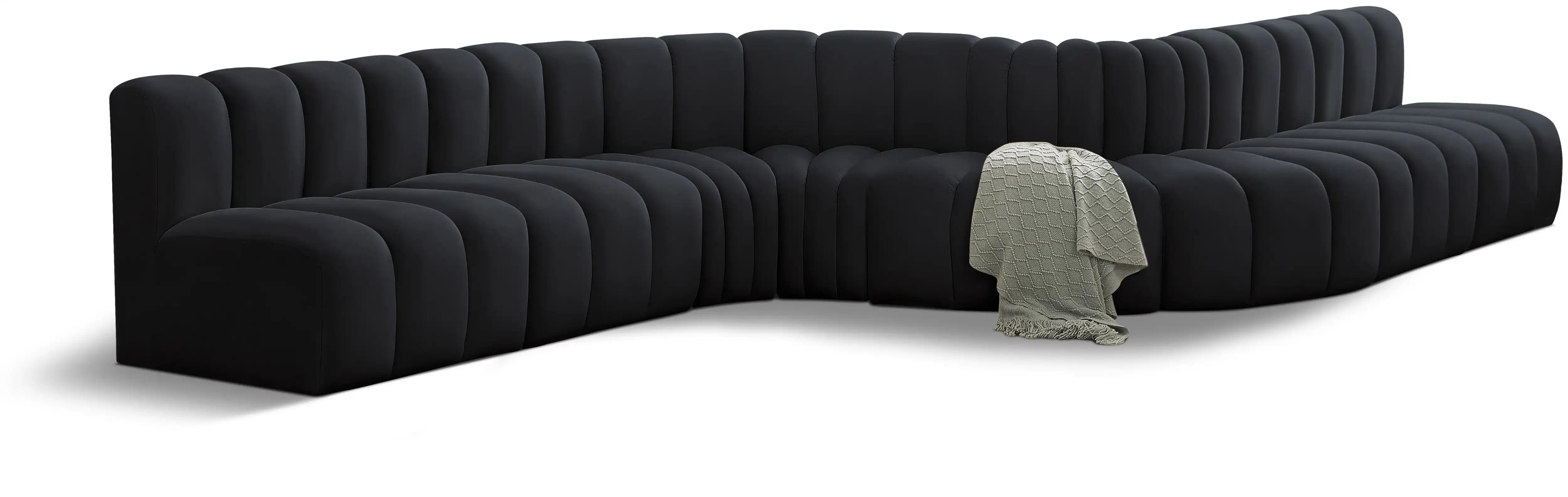 Arc - Velvet 8 Piece Curved Modular Sofa - Best Buy Furniture