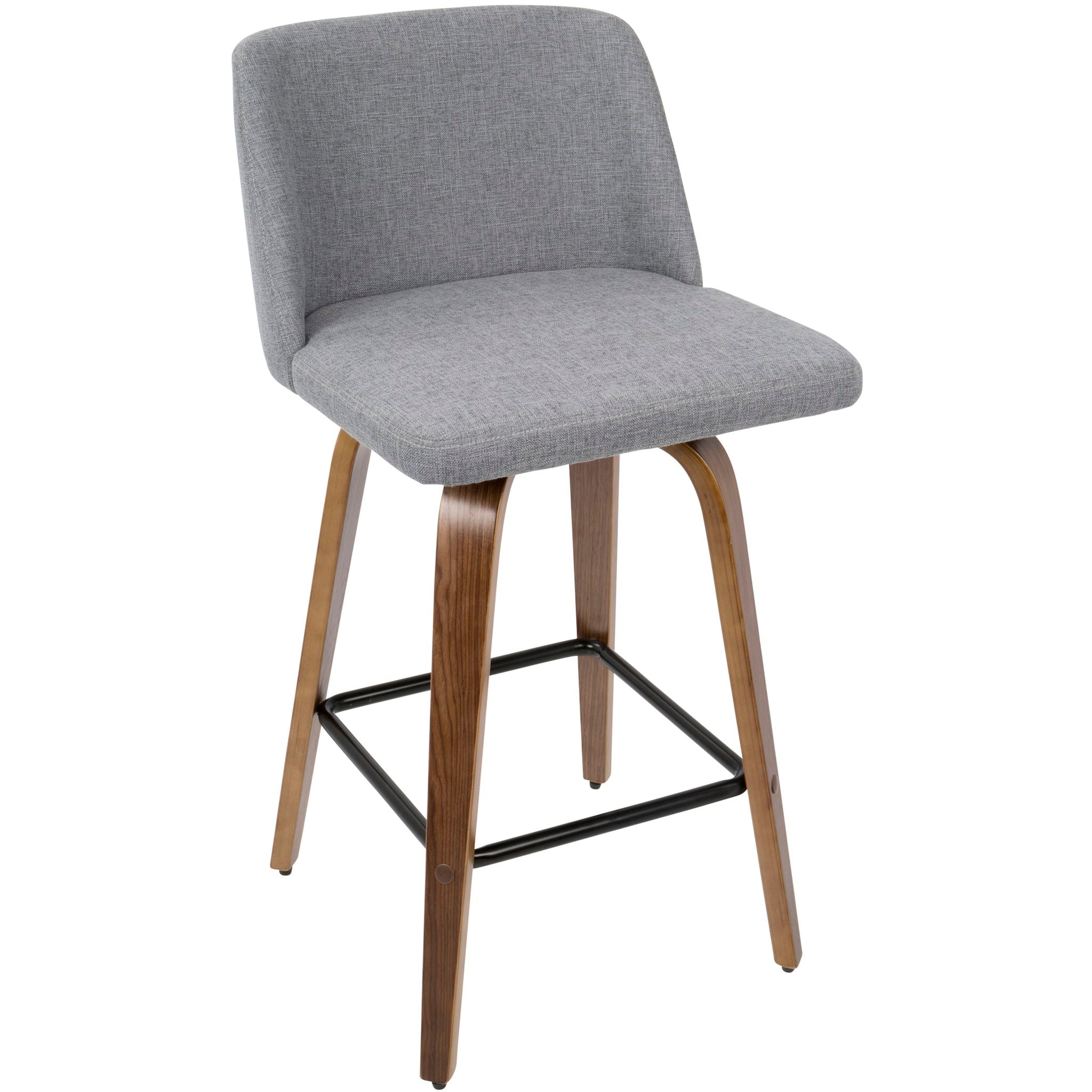 Toriano - Mid Century Modern Fixed Height Counter Stool & Square Footrest (Set of 2) - Best Buy Furniture