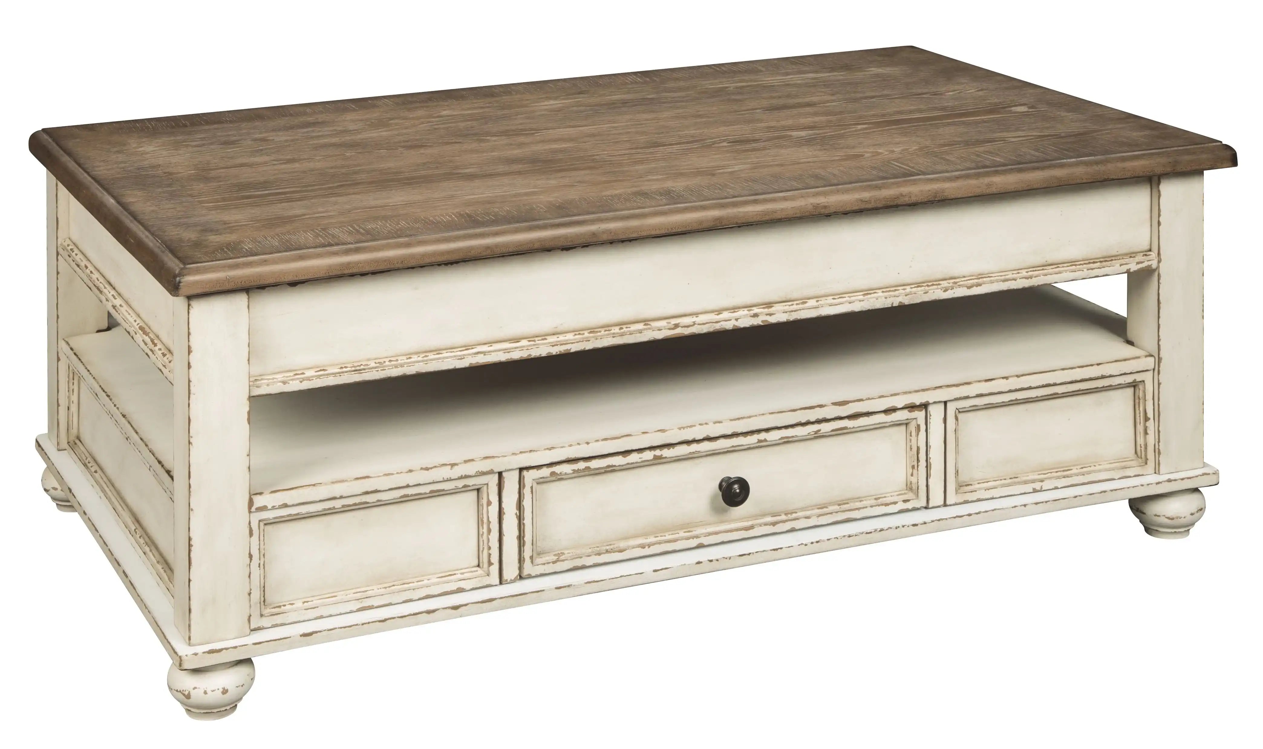 Realyn - Lift Top Cocktail Table - White / Brown - Best Buy Furniture