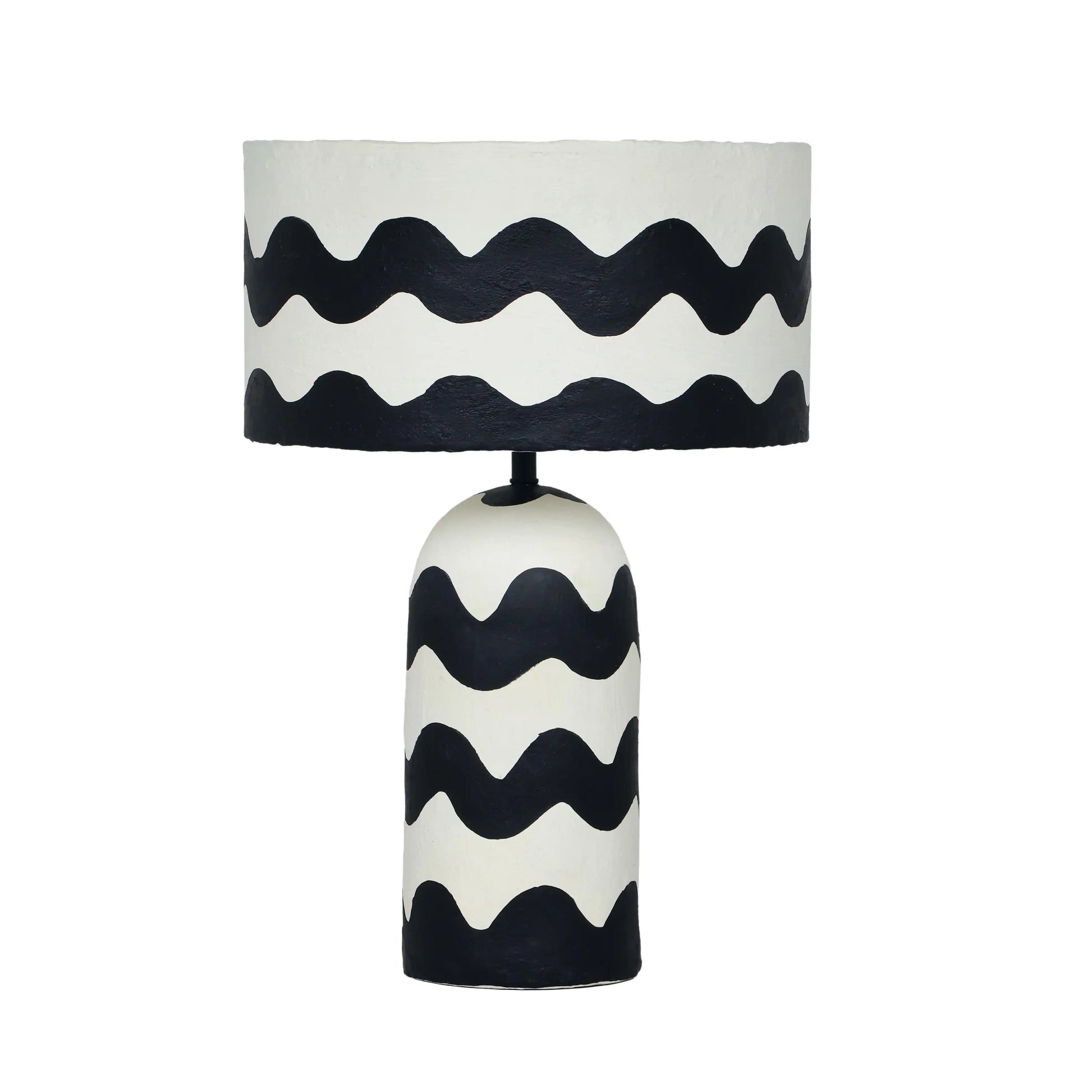 Tropea - Black Waves Papier Mache Table Lamp - Black Waves - Best Buy Furniture