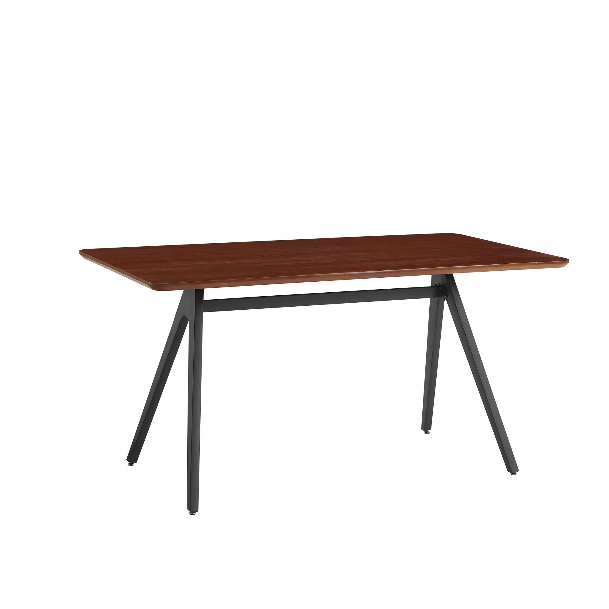 Contemporary V Leg Veneer Dining Table - Dark Walnut - Best Buy Furniture