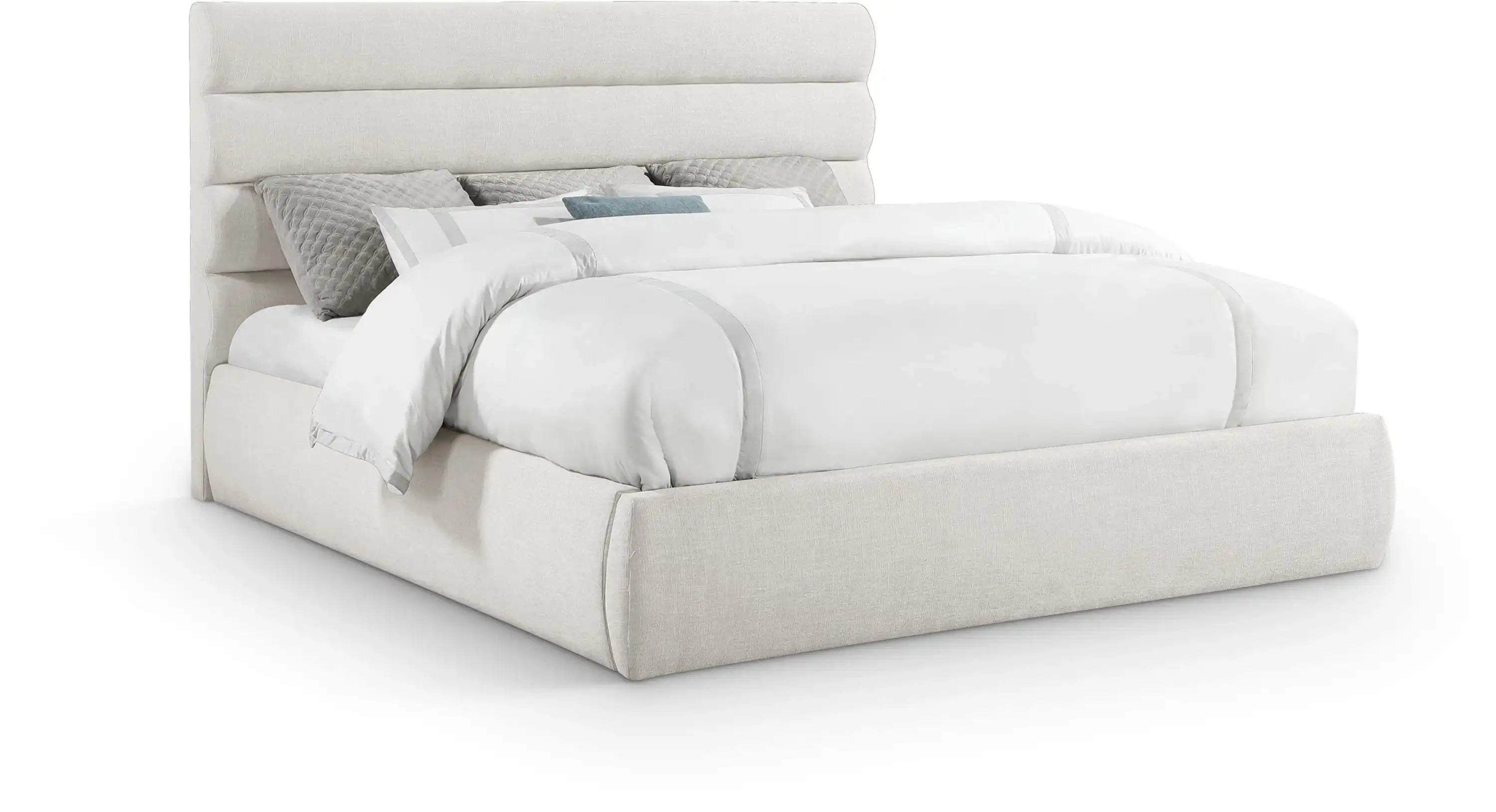 Adam - Linen Fabric Bed With 52" Headboard - Best Buy Furniture