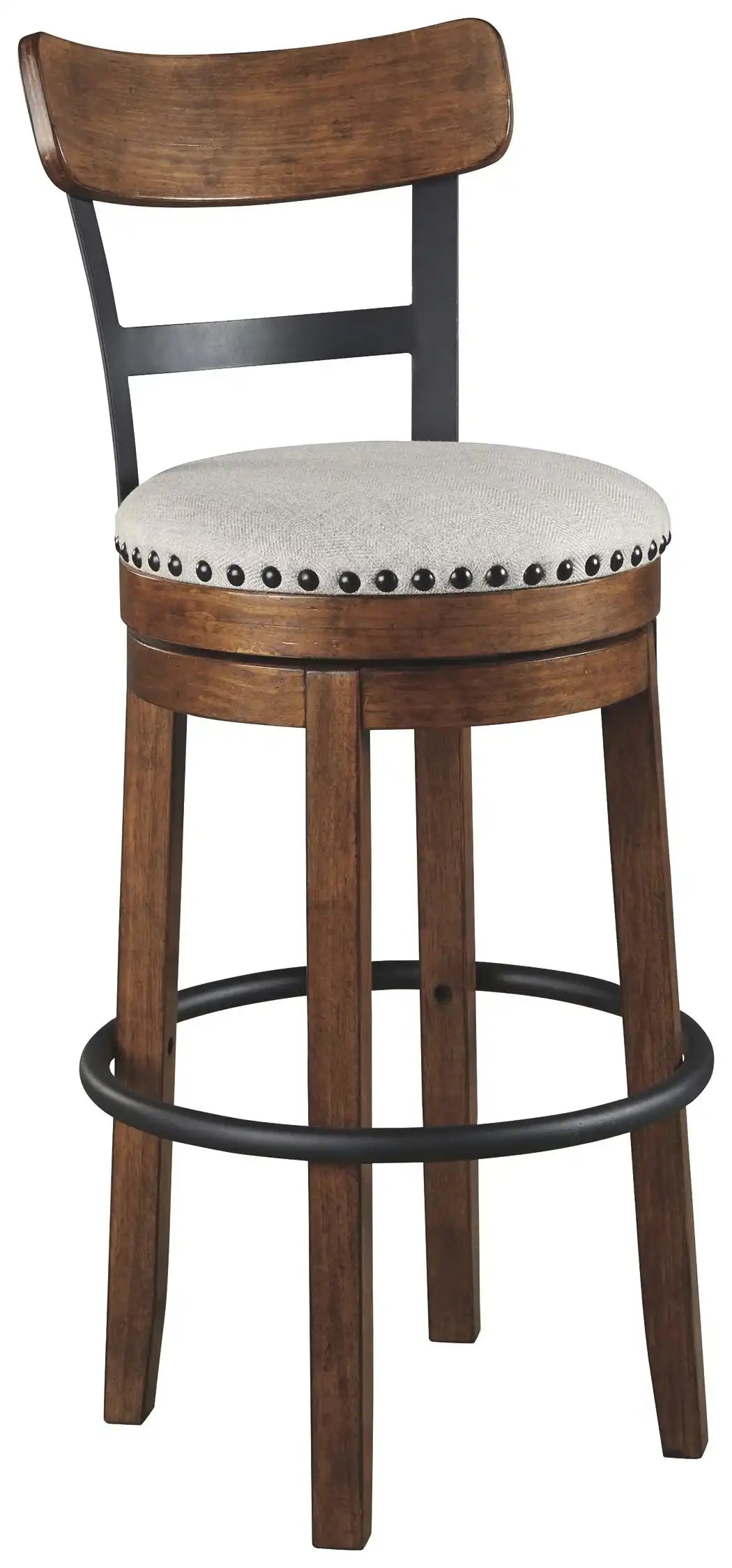 Valebeck - Tall Upholstered Swivel Barstool - Best Buy Furniture