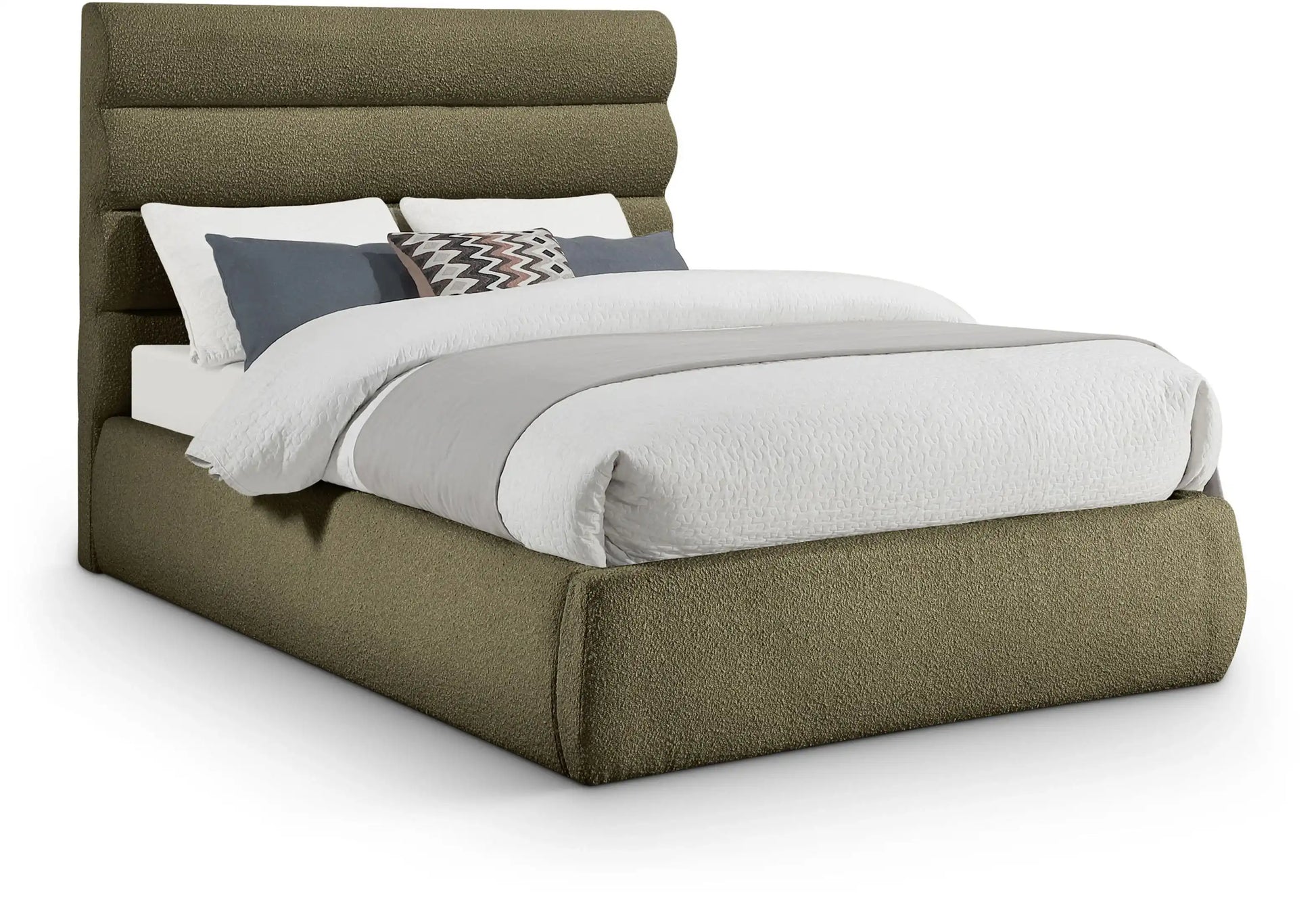 Adam - Boucle Fabric Bed With 52" Headboard - Best Buy Furniture