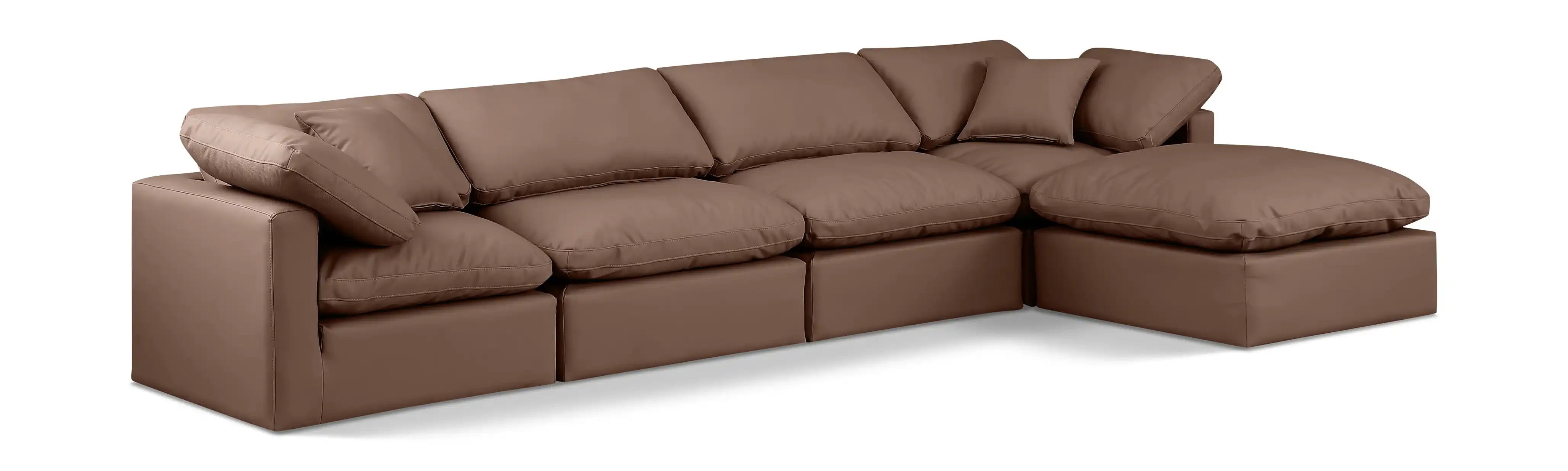 Indulge - Faux Leather 5 Piece Modular Sectional With Chaise - Best Buy Furniture