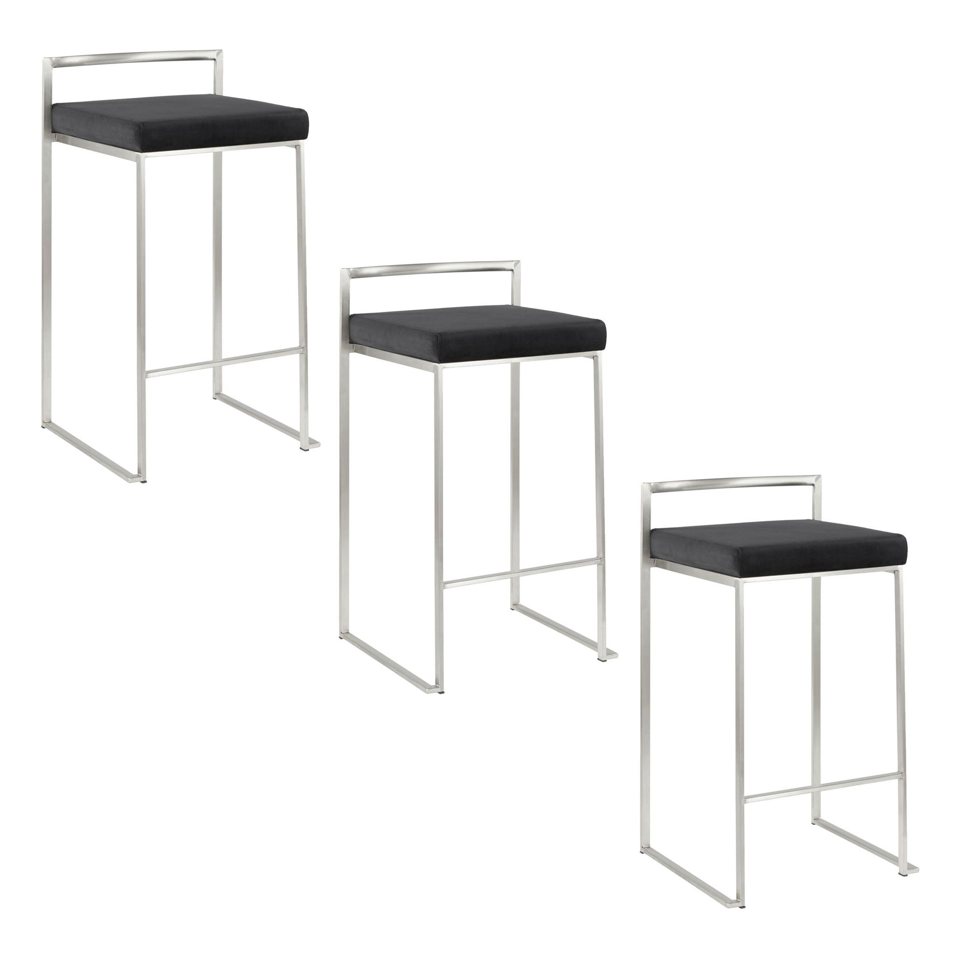 Fuji - Contemporary Elegant Stackable Counter Stool Set - Best Buy Furniture