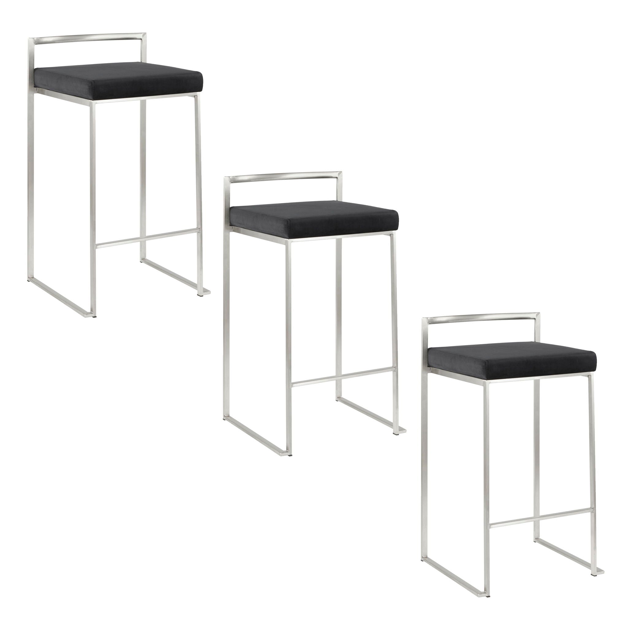 Fuji - Contemporary Elegant Stackable Counter Stool Set - Best Buy Furniture