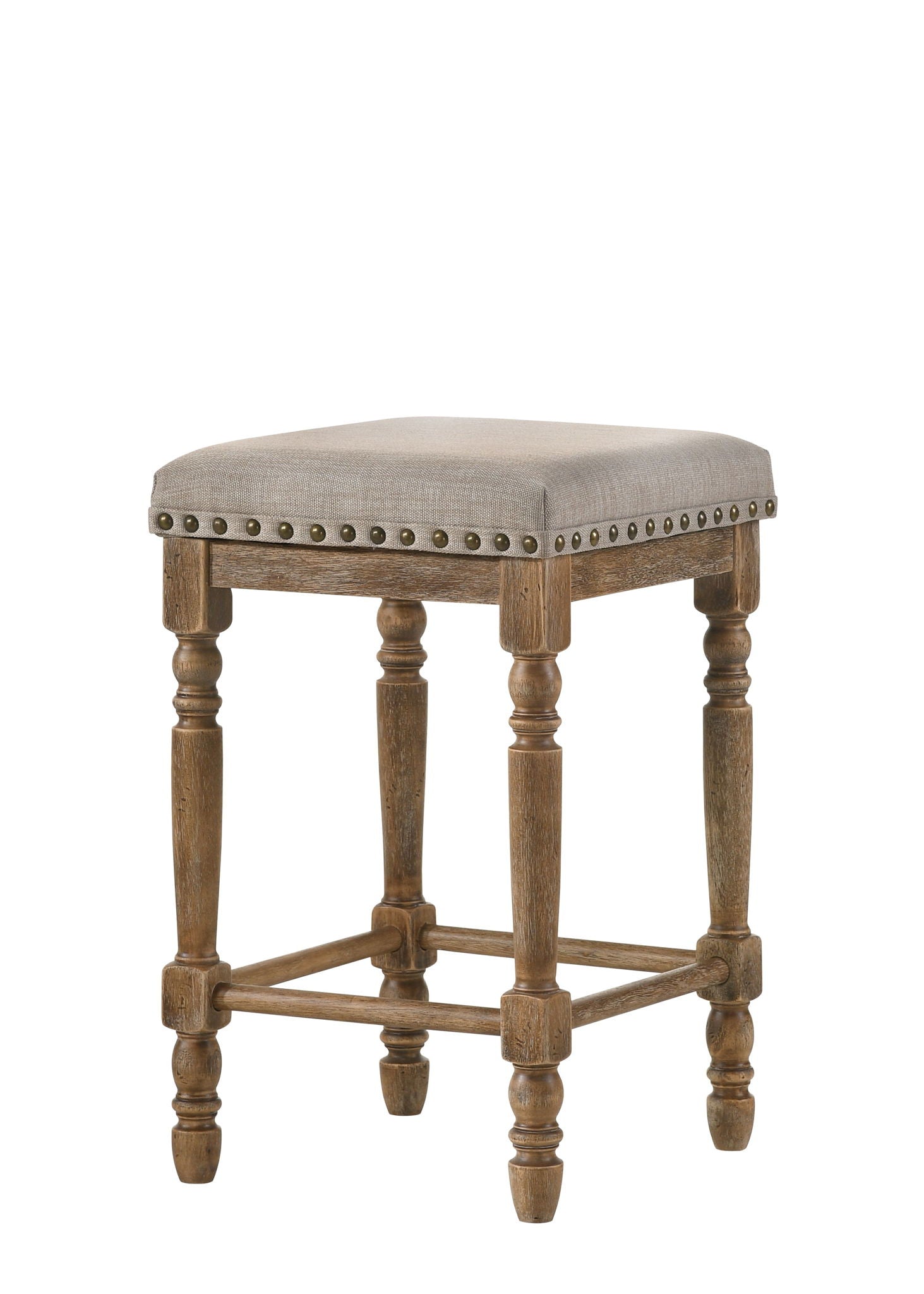 Farsiris - Weathered Counter Height Stool (Set 2) - Beige - Best Buy Furniture